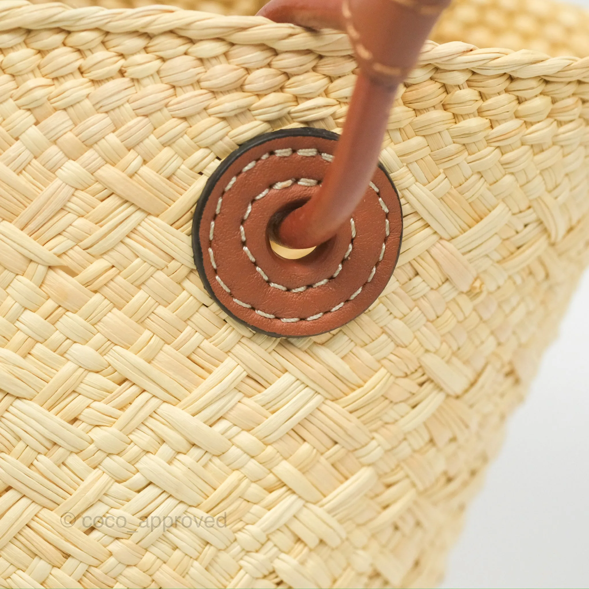 Loewe Mini Anagram Basket Bag Iraca Palm Calfskin Natural/Tan
