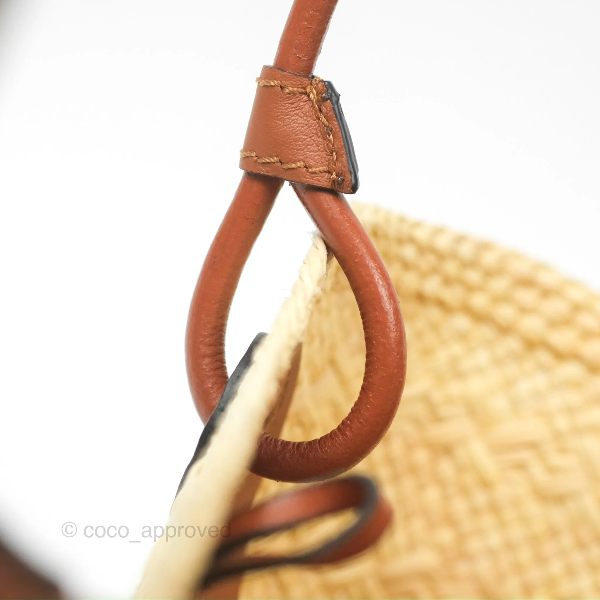 Loewe Mini Anagram Basket Bag Iraca Palm Calfskin Natural/Tan