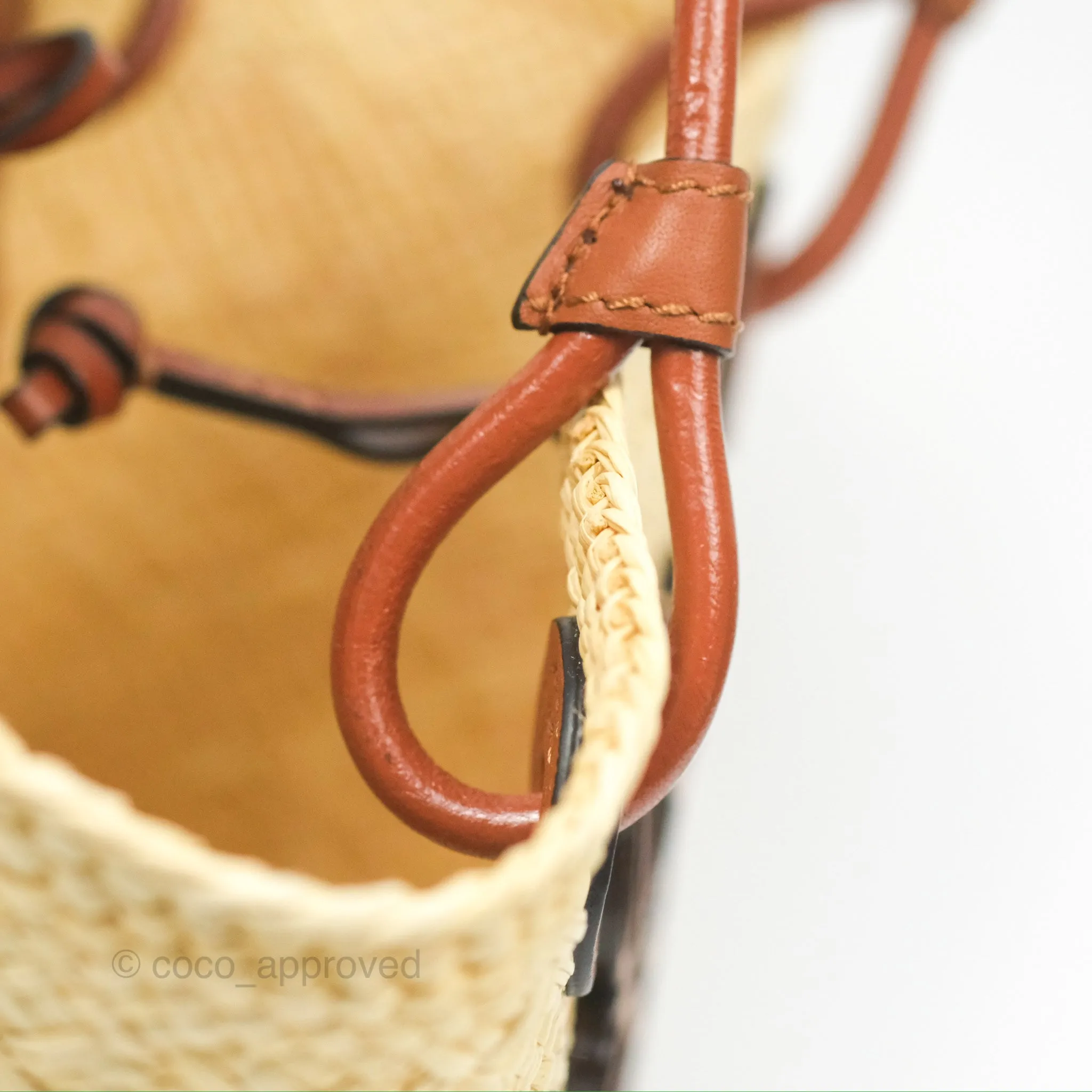 Loewe Mini Anagram Basket Bag Iraca Palm Calfskin Natural/Tan