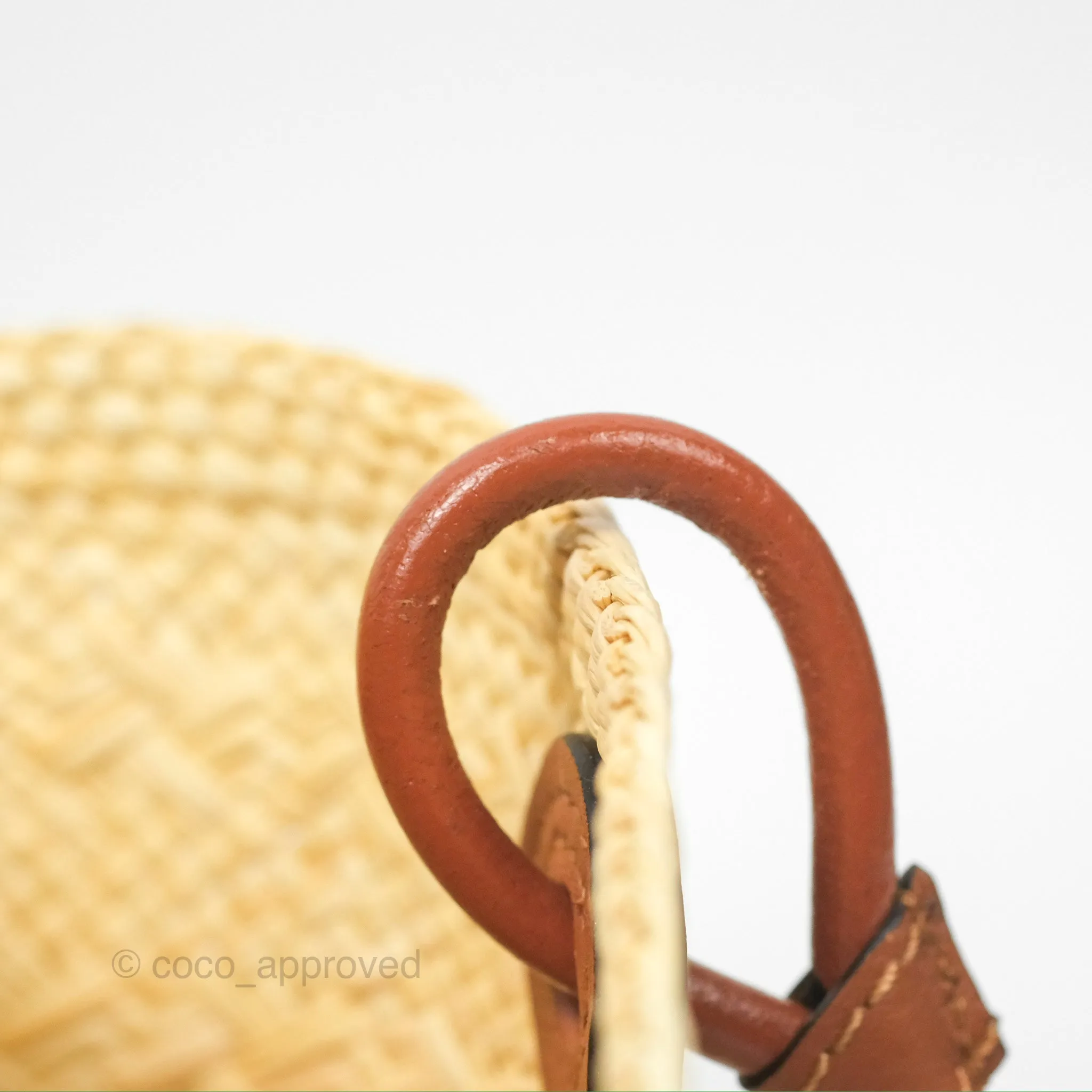 Loewe Mini Anagram Basket Bag Iraca Palm Calfskin Natural/Tan