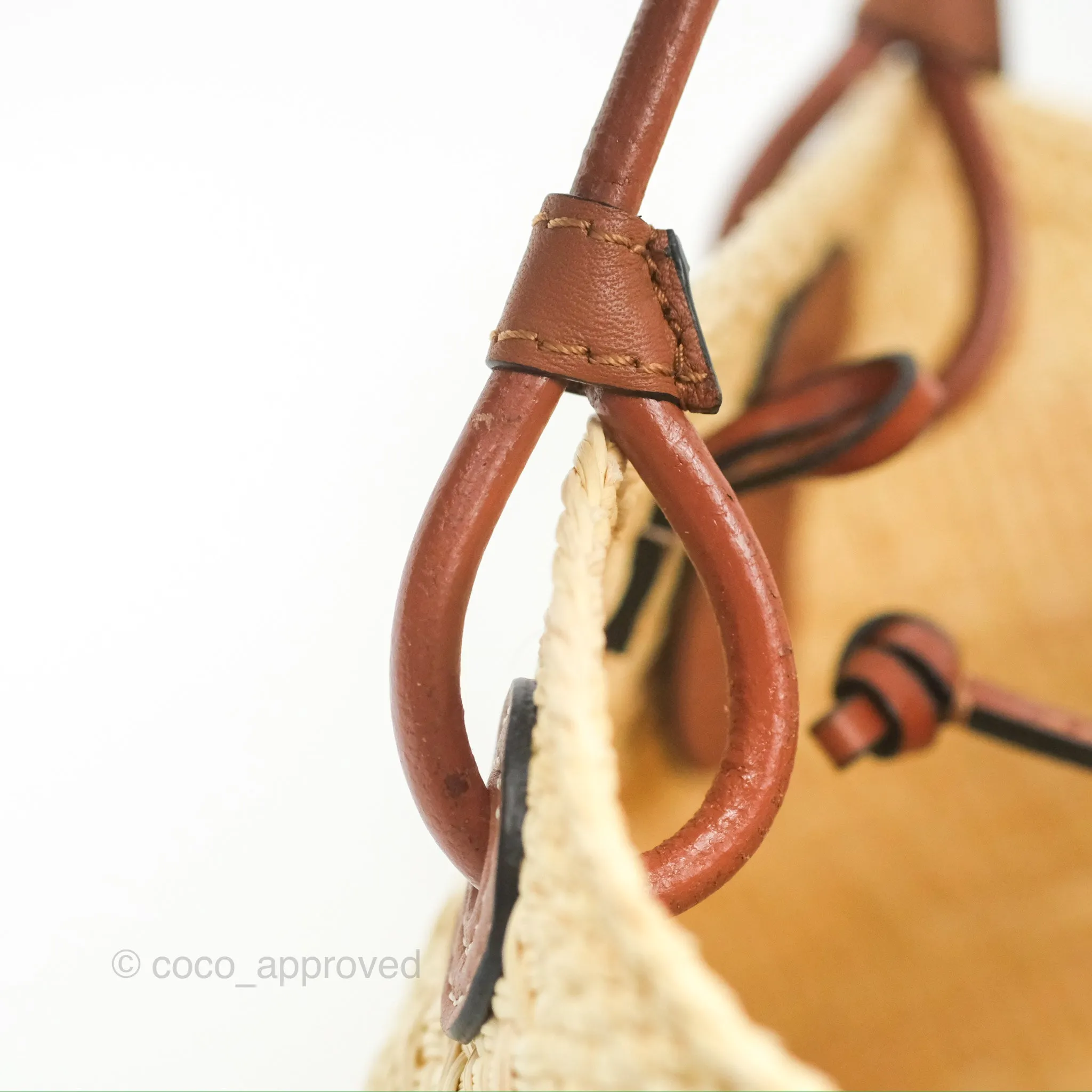 Loewe Mini Anagram Basket Bag Iraca Palm Calfskin Natural/Tan