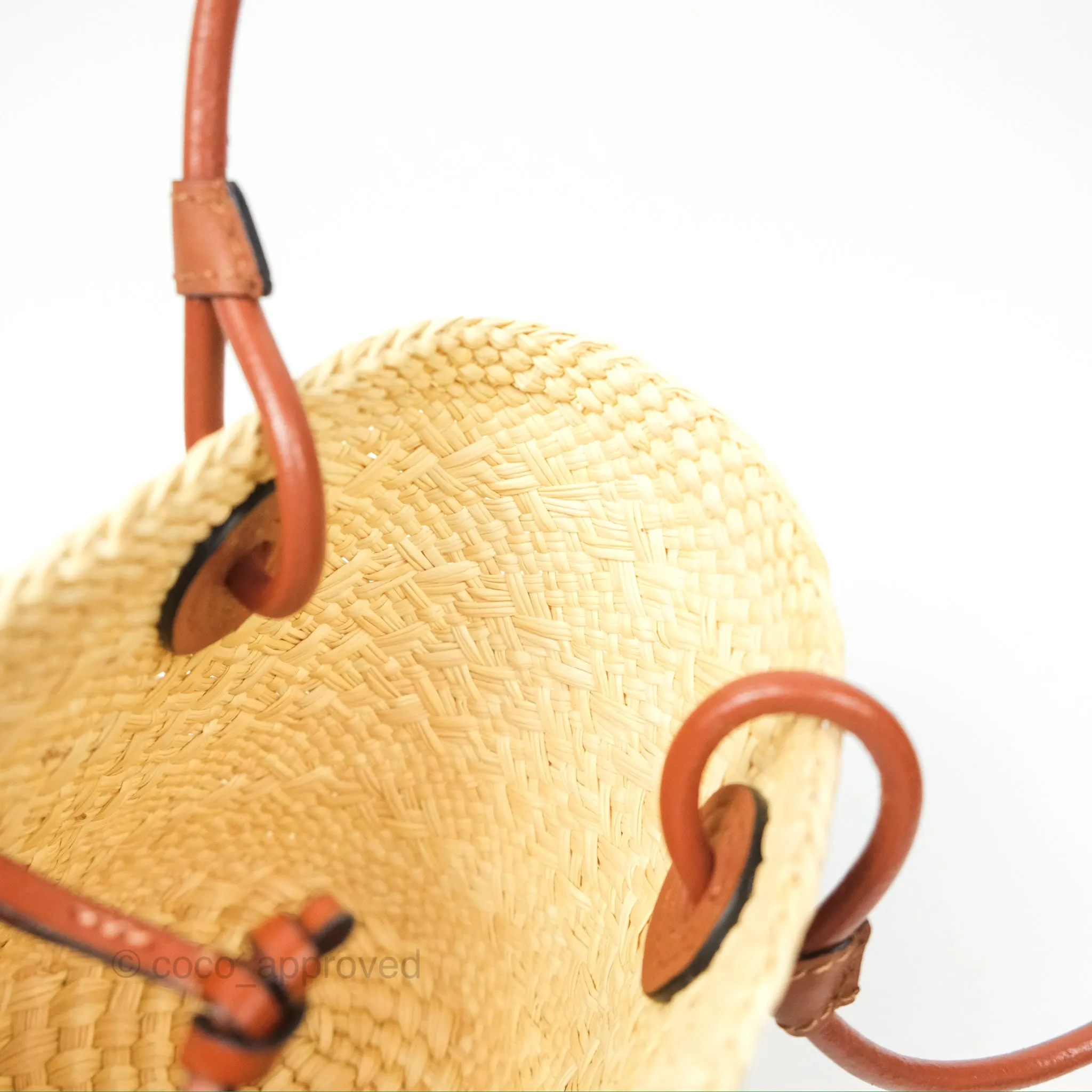 Loewe Mini Anagram Basket Bag Iraca Palm Calfskin Natural/Tan