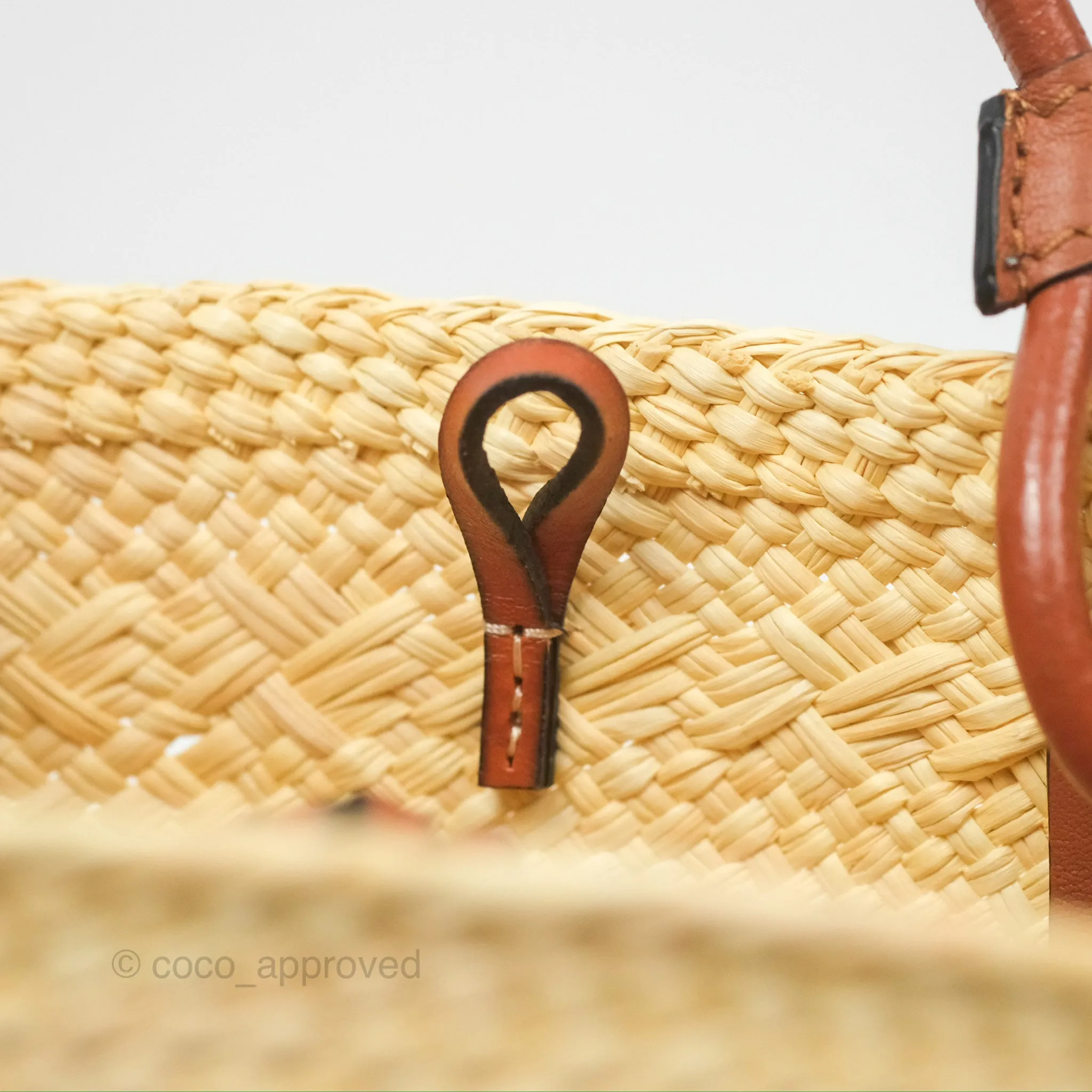 Loewe Mini Anagram Basket Bag Iraca Palm Calfskin Natural/Tan