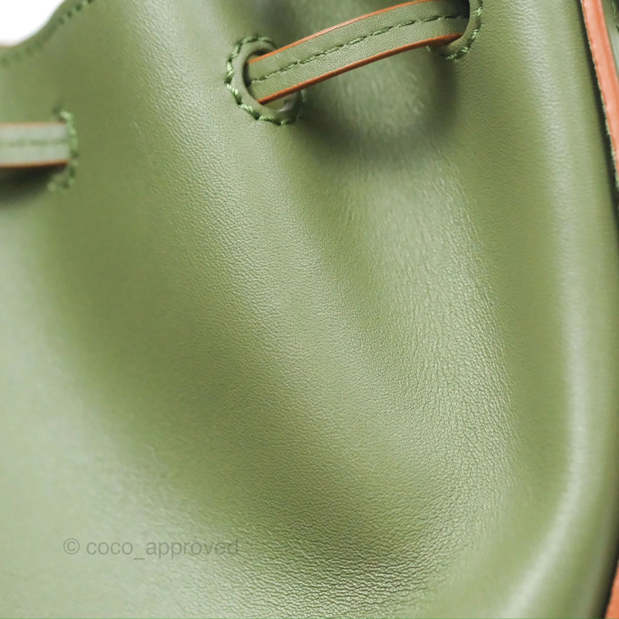 Loewe Mini Balloon Bucket Bag Green Calfskin