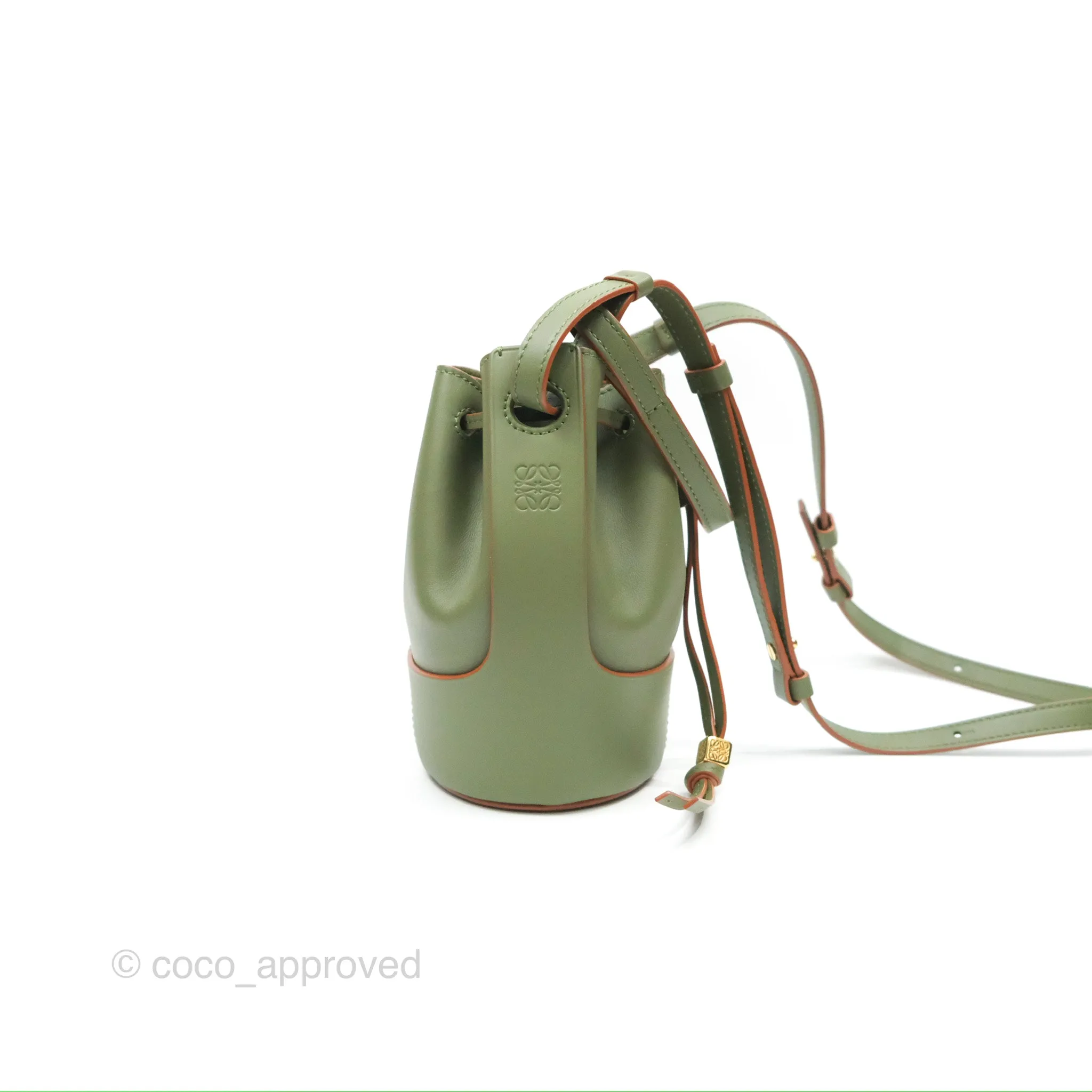 Loewe Mini Balloon Bucket Bag Green Calfskin