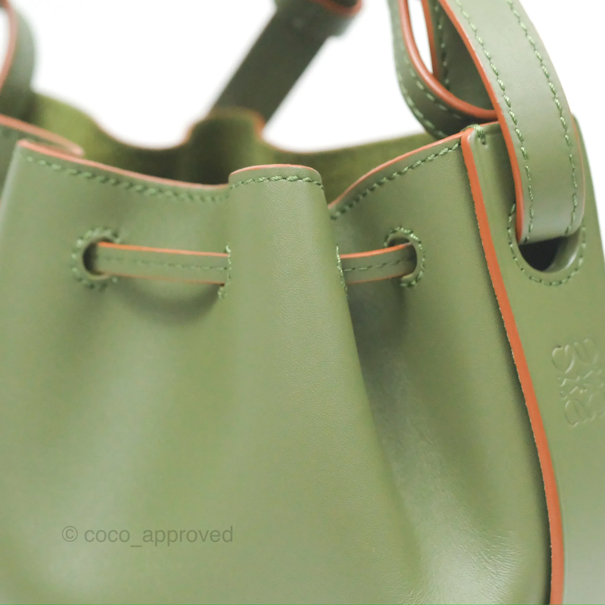Loewe Mini Balloon Bucket Bag Green Calfskin