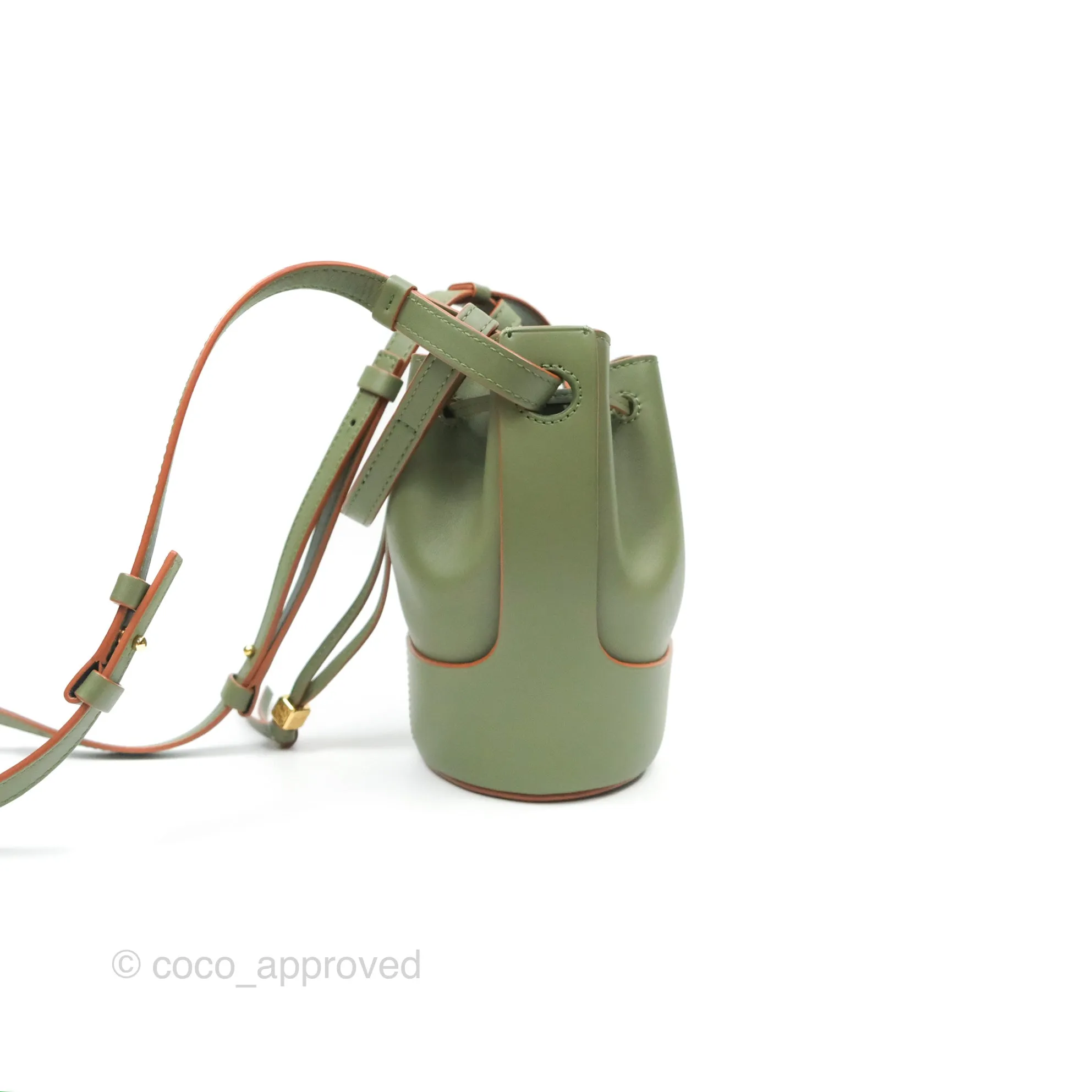 Loewe Mini Balloon Bucket Bag Green Calfskin