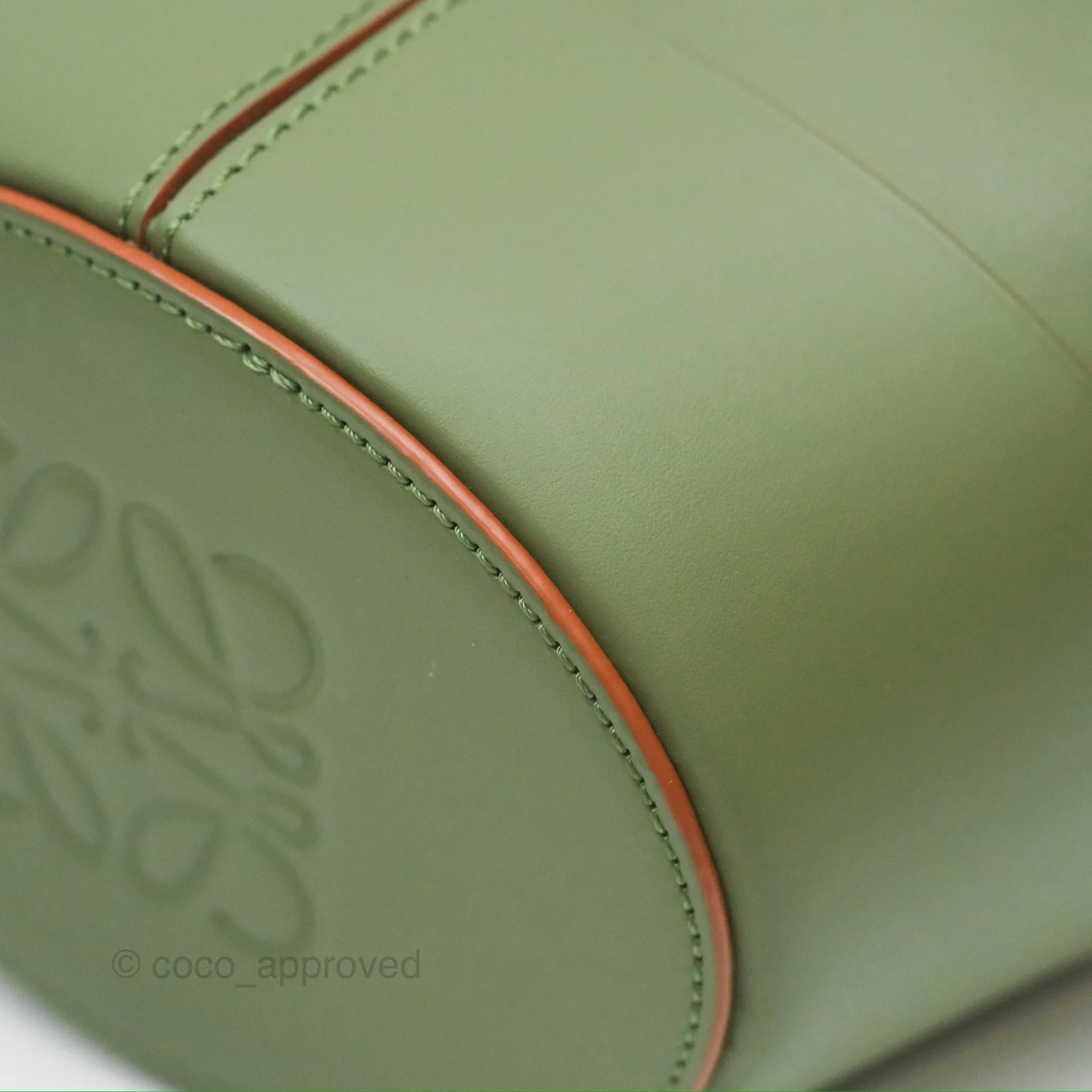 Loewe Mini Balloon Bucket Bag Green Calfskin