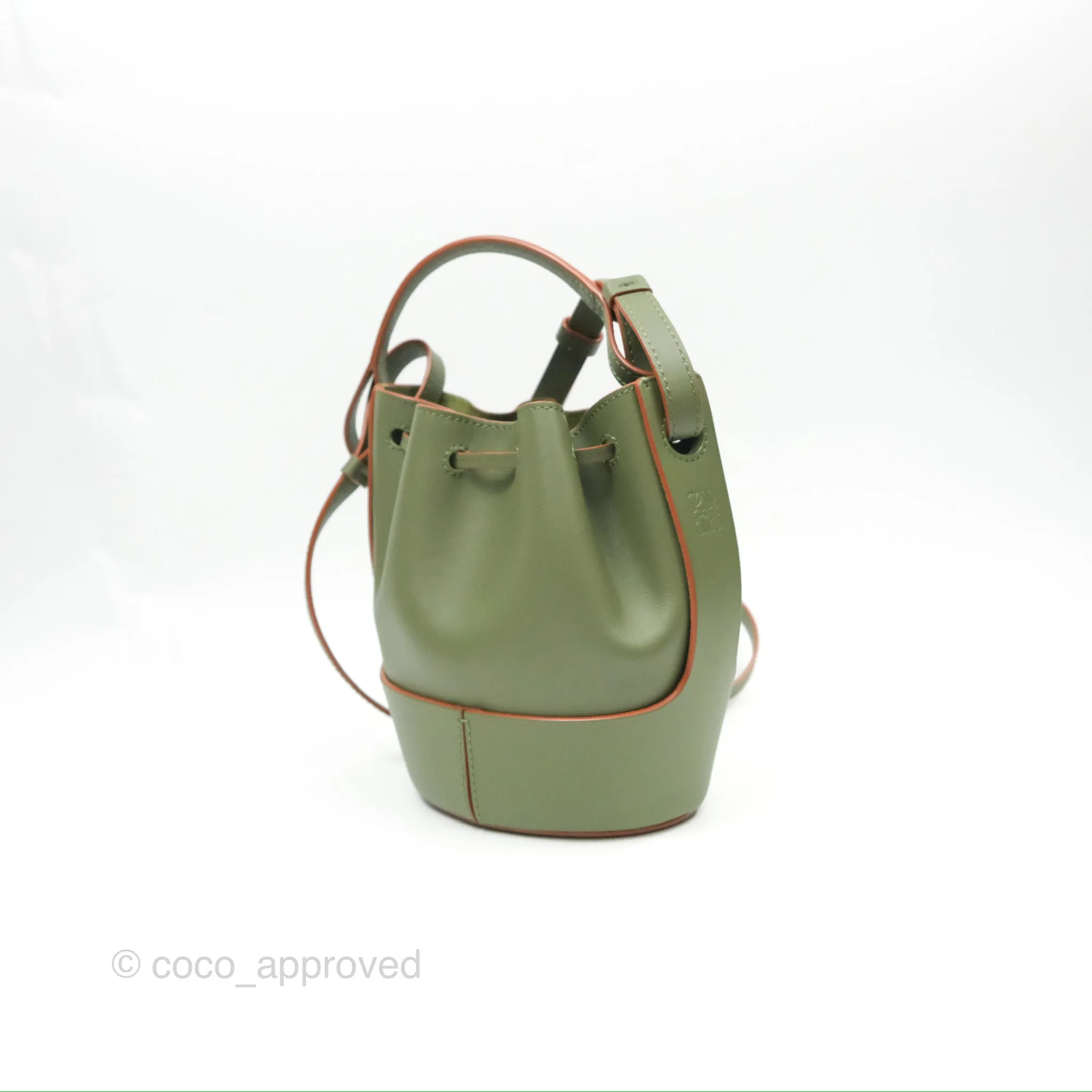 Loewe Mini Balloon Bucket Bag Green Calfskin