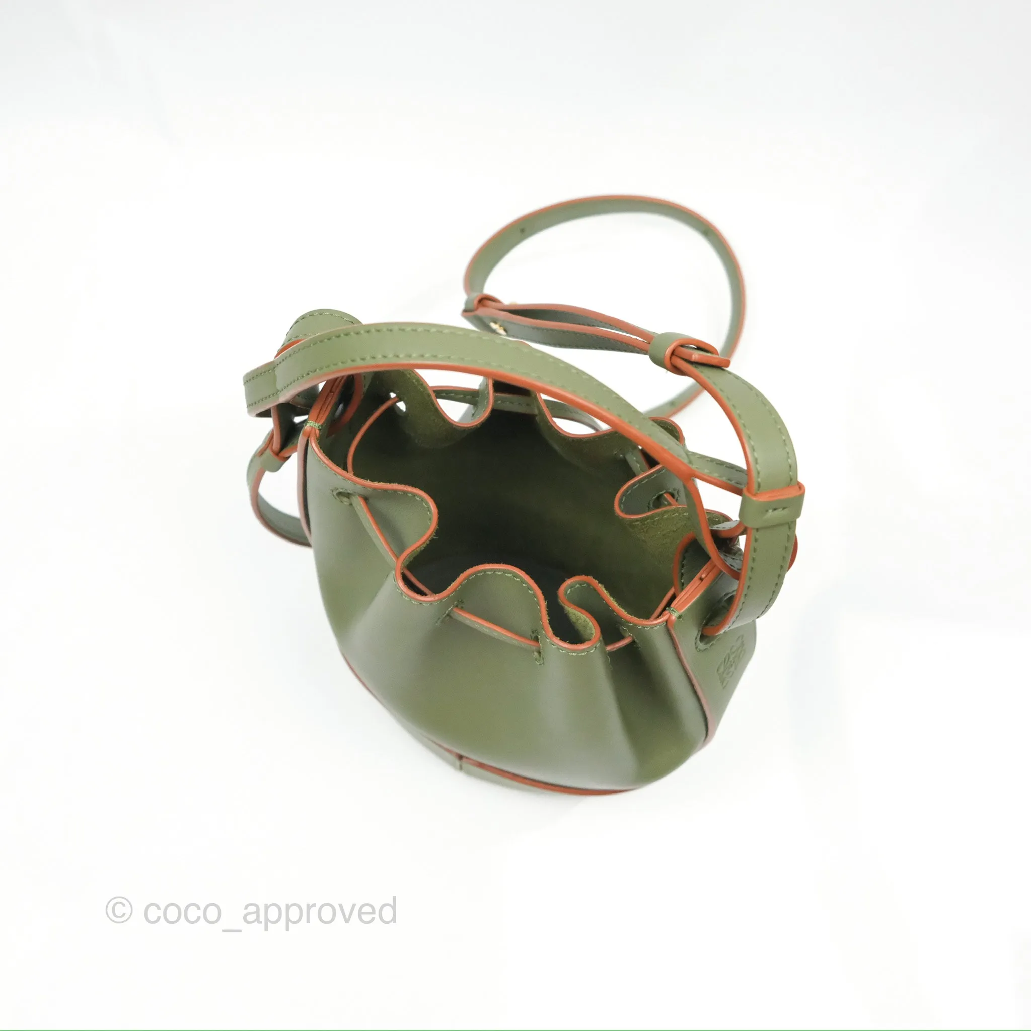 Loewe Mini Balloon Bucket Bag Green Calfskin