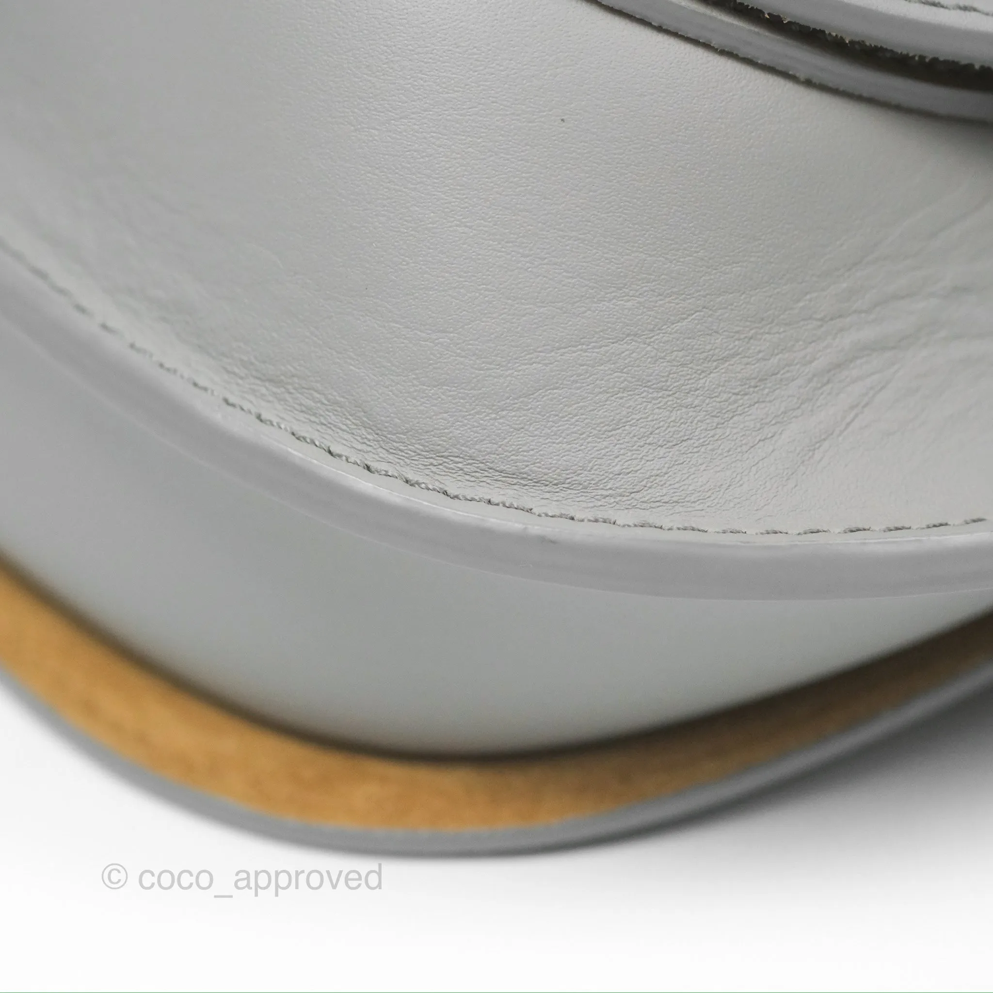 Loewe Mini Gate Dual Bag in Soft Calfskin & Jacquard Strap Light Grey