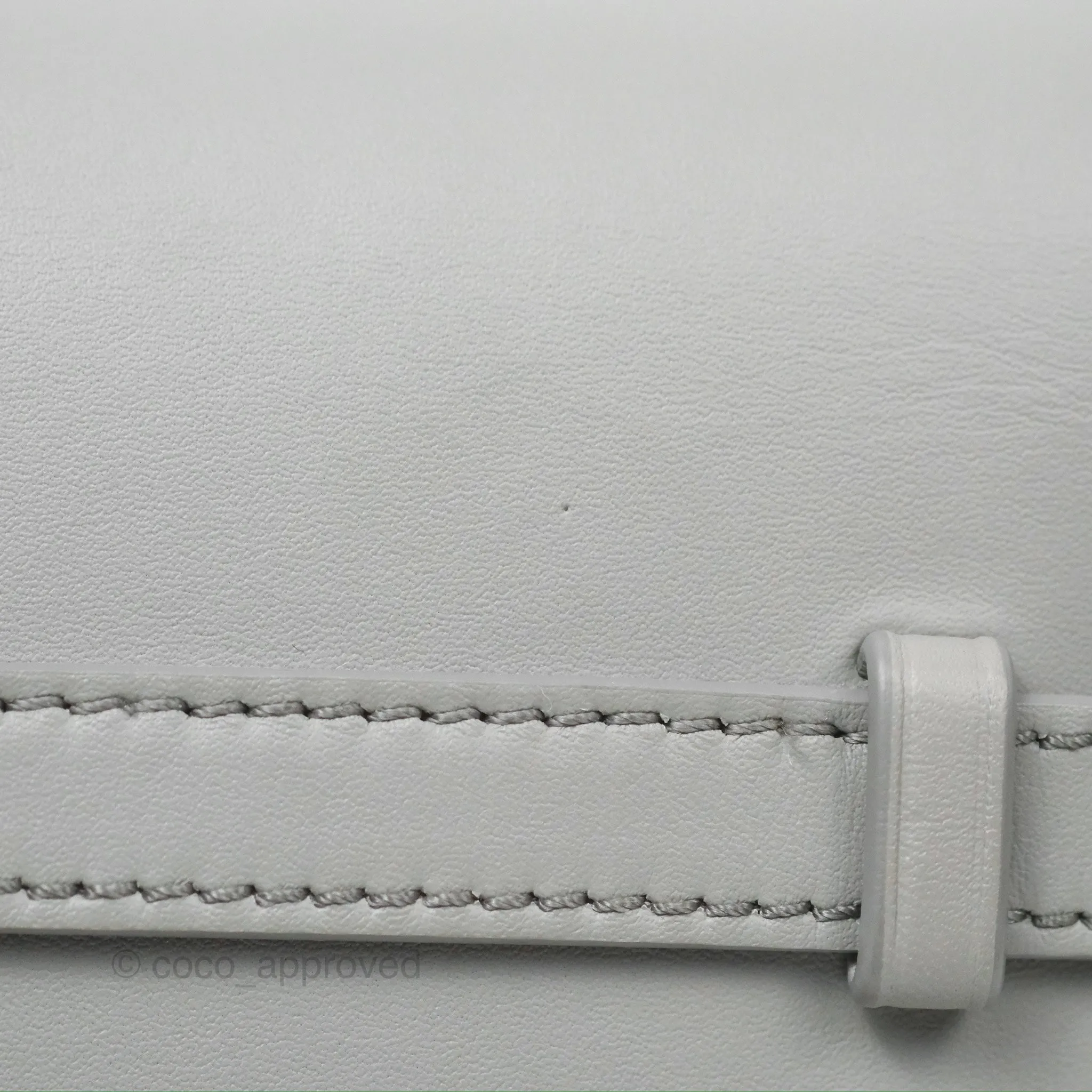 Loewe Mini Gate Dual Bag in Soft Calfskin & Jacquard Strap Light Grey