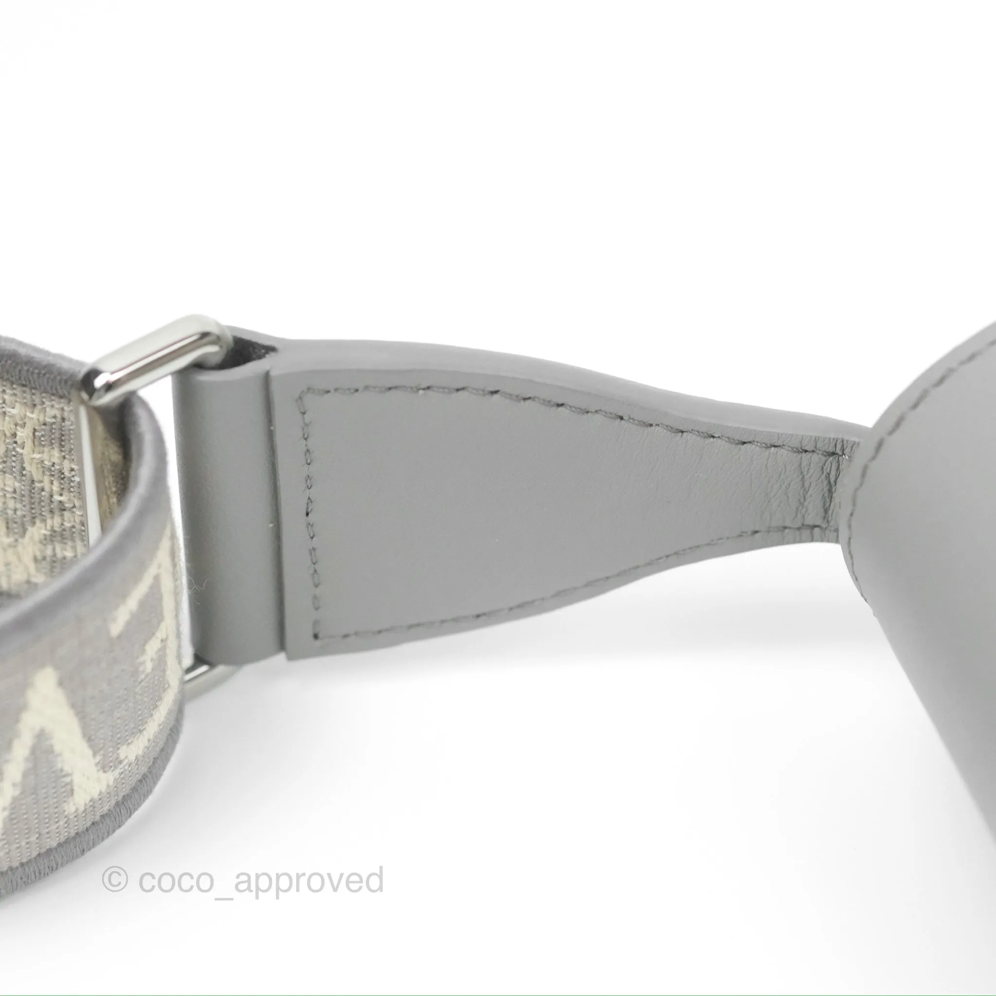 Loewe Mini Gate Dual Bag in Soft Calfskin & Jacquard Strap Light Grey