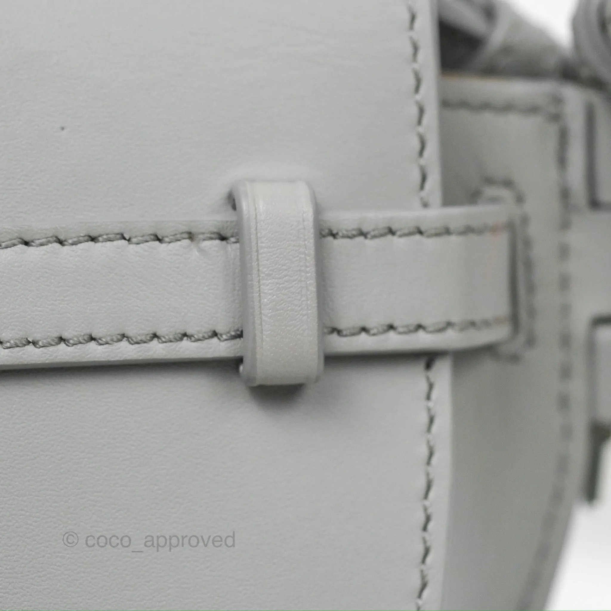 Loewe Mini Gate Dual Bag in Soft Calfskin & Jacquard Strap Light Grey