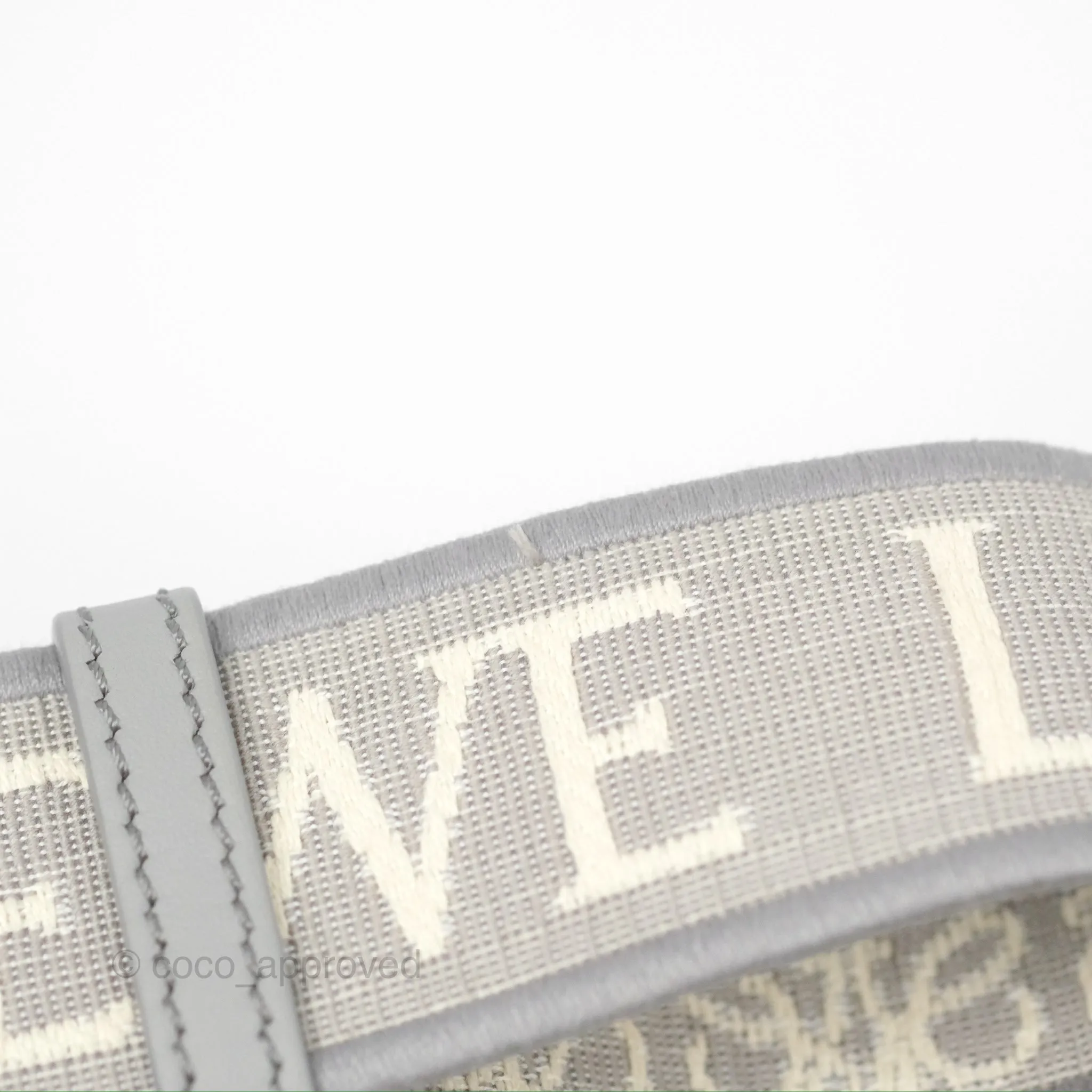 Loewe Mini Gate Dual Bag in Soft Calfskin & Jacquard Strap Light Grey