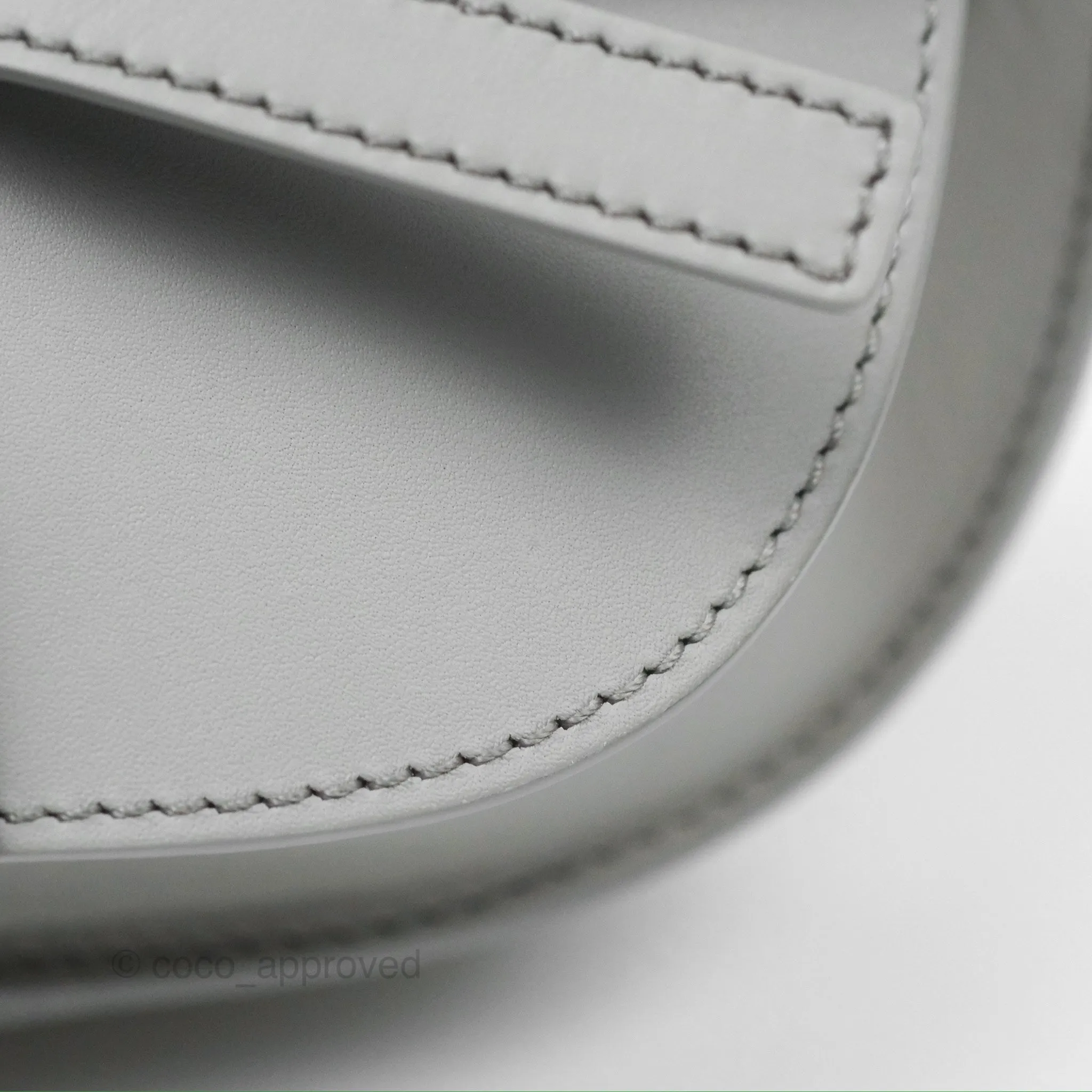 Loewe Mini Gate Dual Bag in Soft Calfskin & Jacquard Strap Light Grey