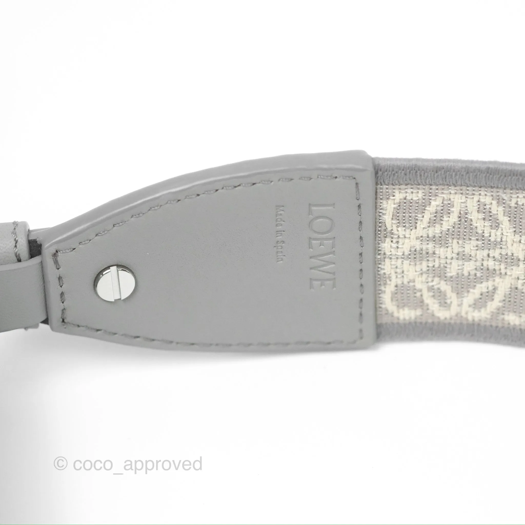 Loewe Mini Gate Dual Bag in Soft Calfskin & Jacquard Strap Light Grey