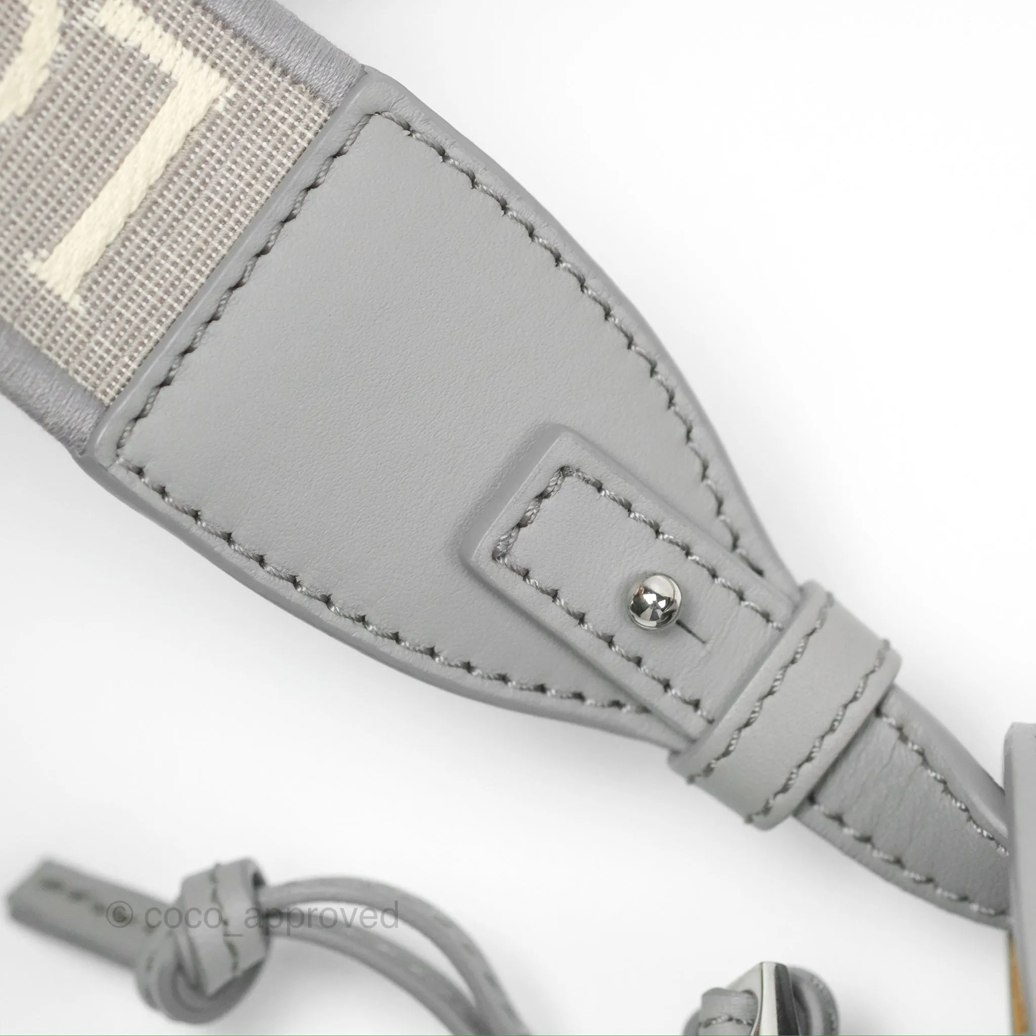 Loewe Mini Gate Dual Bag in Soft Calfskin & Jacquard Strap Light Grey