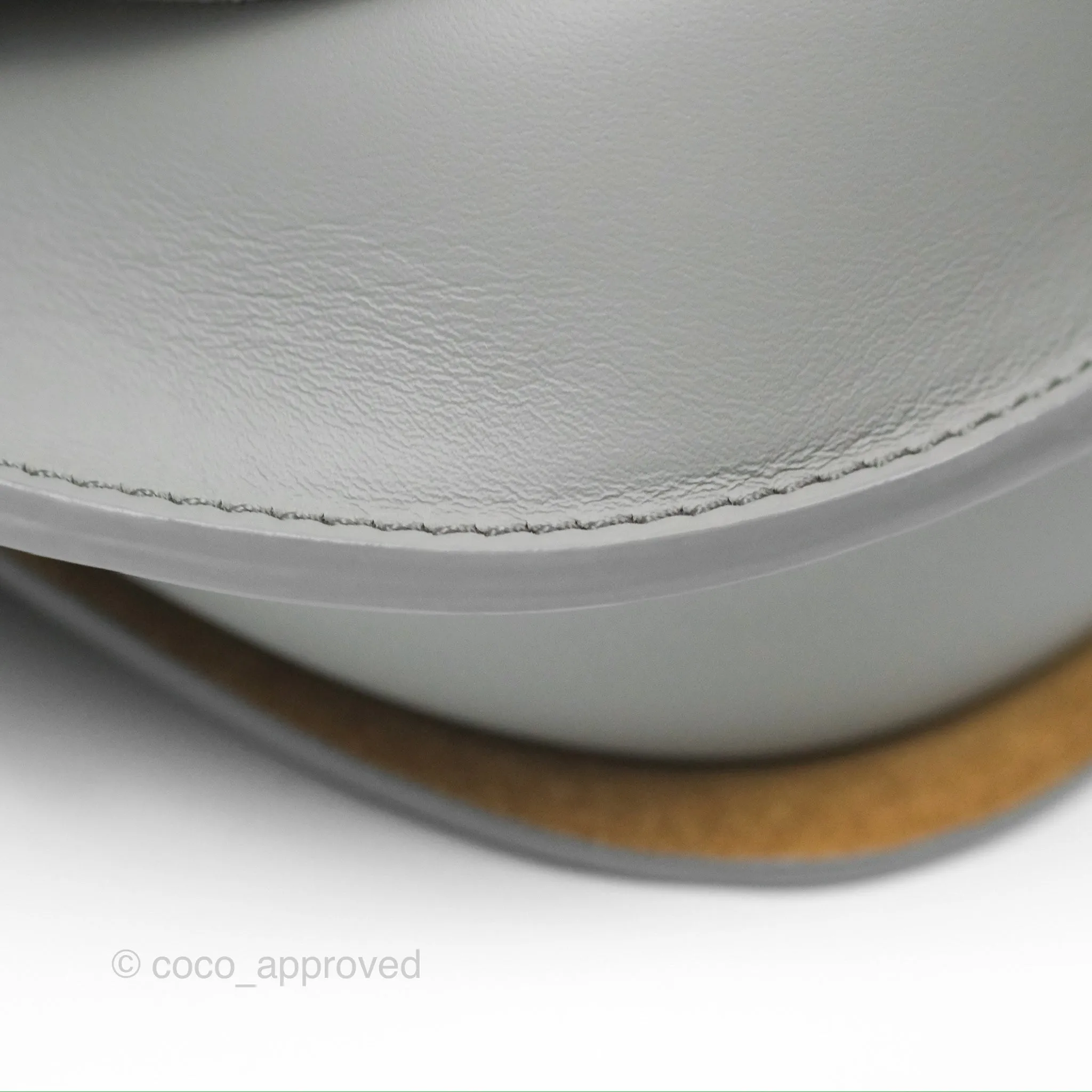 Loewe Mini Gate Dual Bag in Soft Calfskin & Jacquard Strap Light Grey