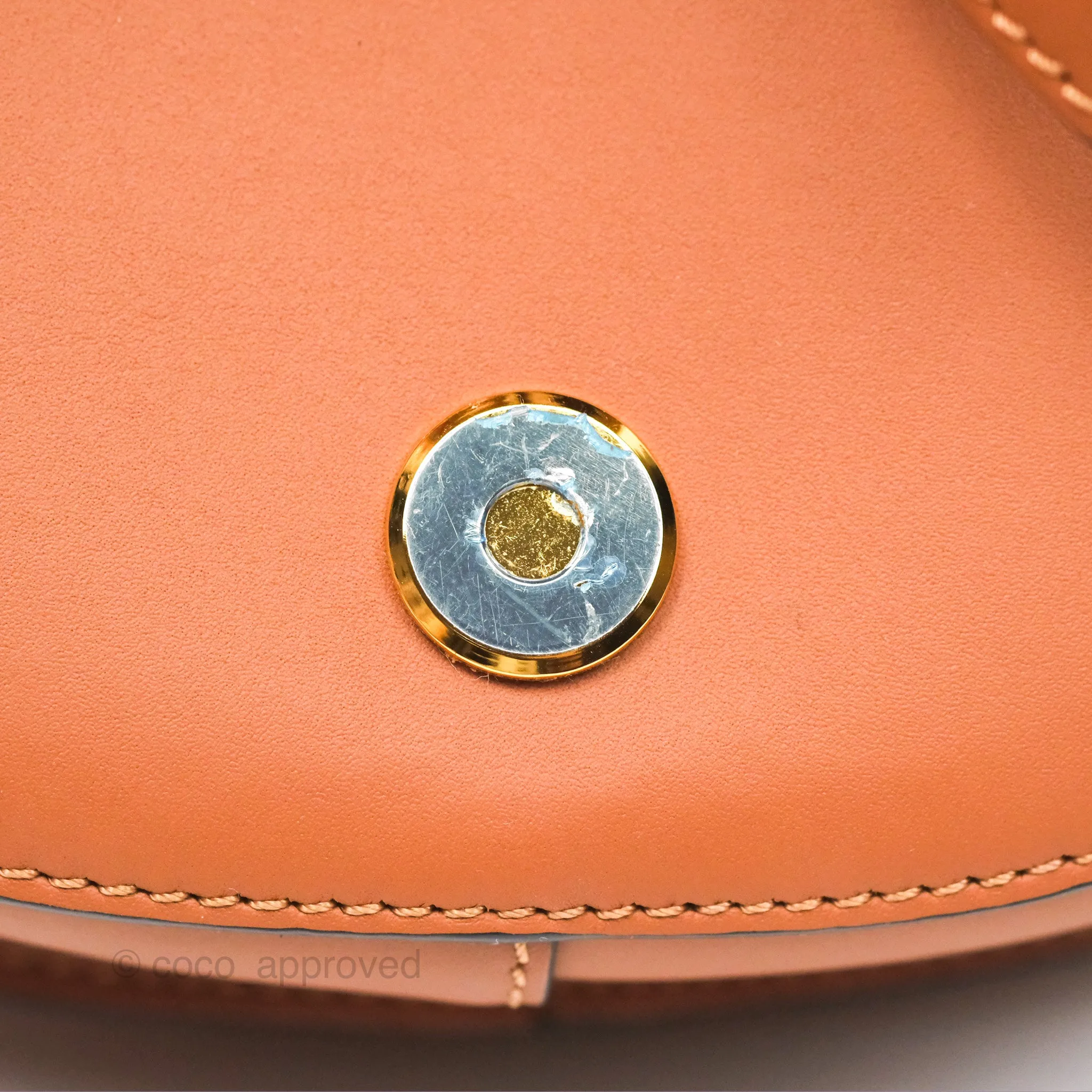Loewe Mini Gate Dual Bag in Soft Calfskin & Jacquard Strap Tan