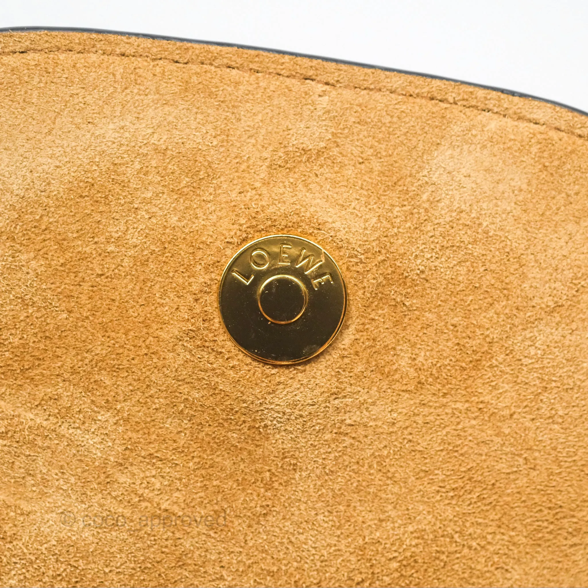 Loewe Mini Gate Dual Bag in Soft Calfskin & Jacquard Strap Tan