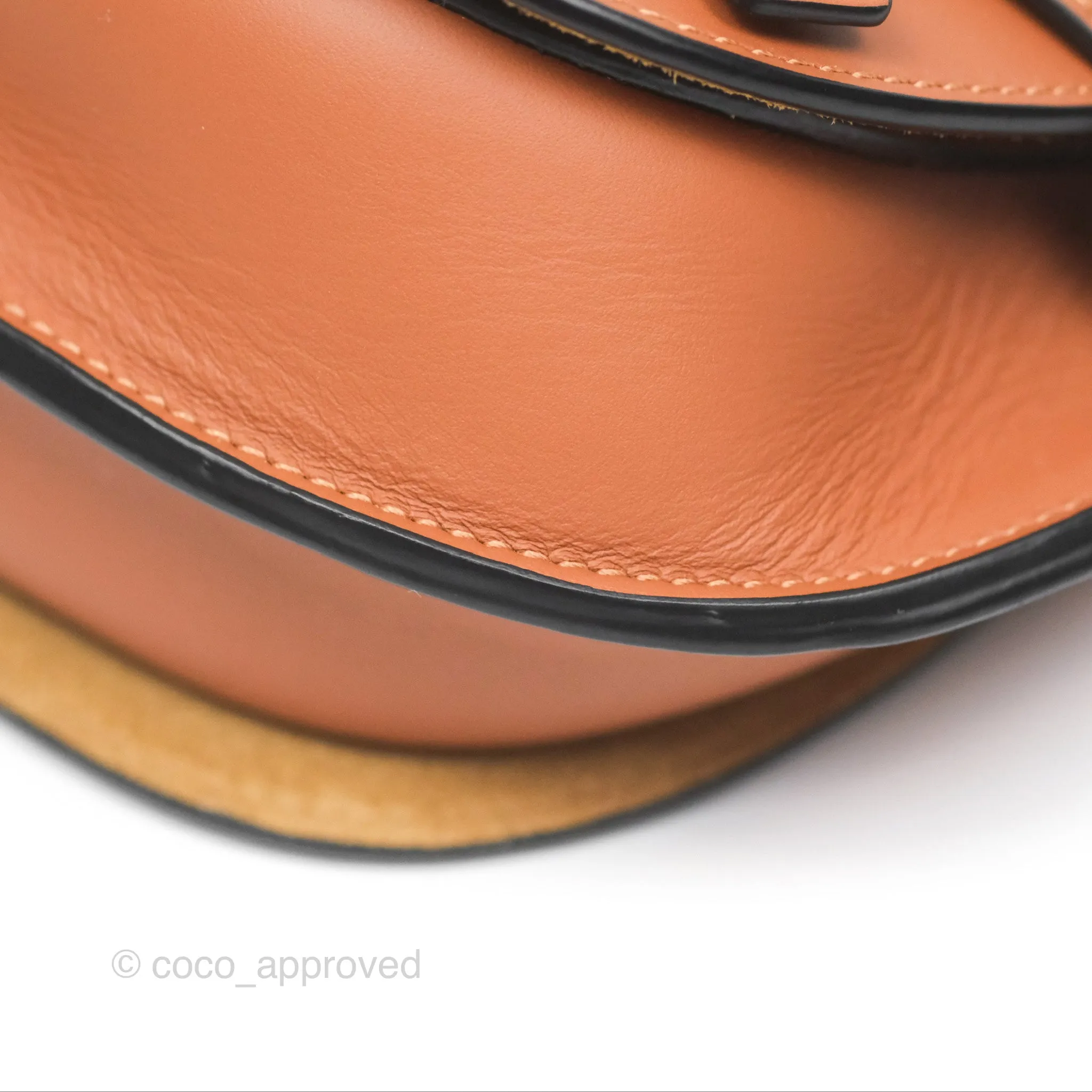 Loewe Mini Gate Dual Bag in Soft Calfskin & Jacquard Strap Tan