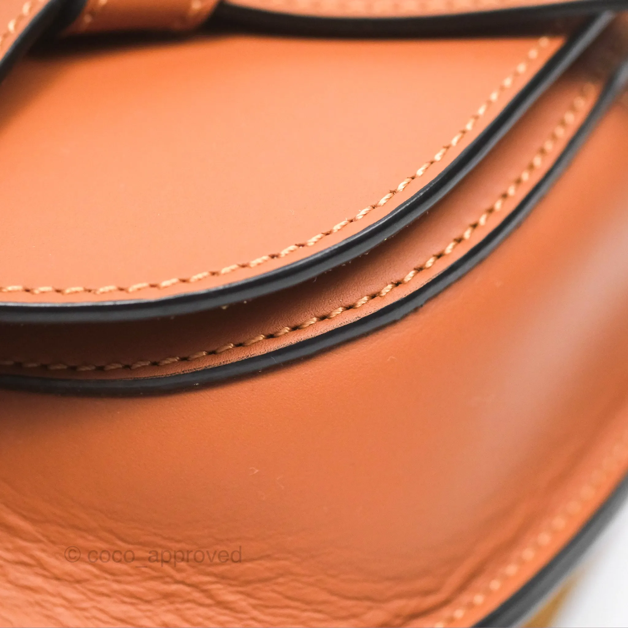 Loewe Mini Gate Dual Bag in Soft Calfskin & Jacquard Strap Tan
