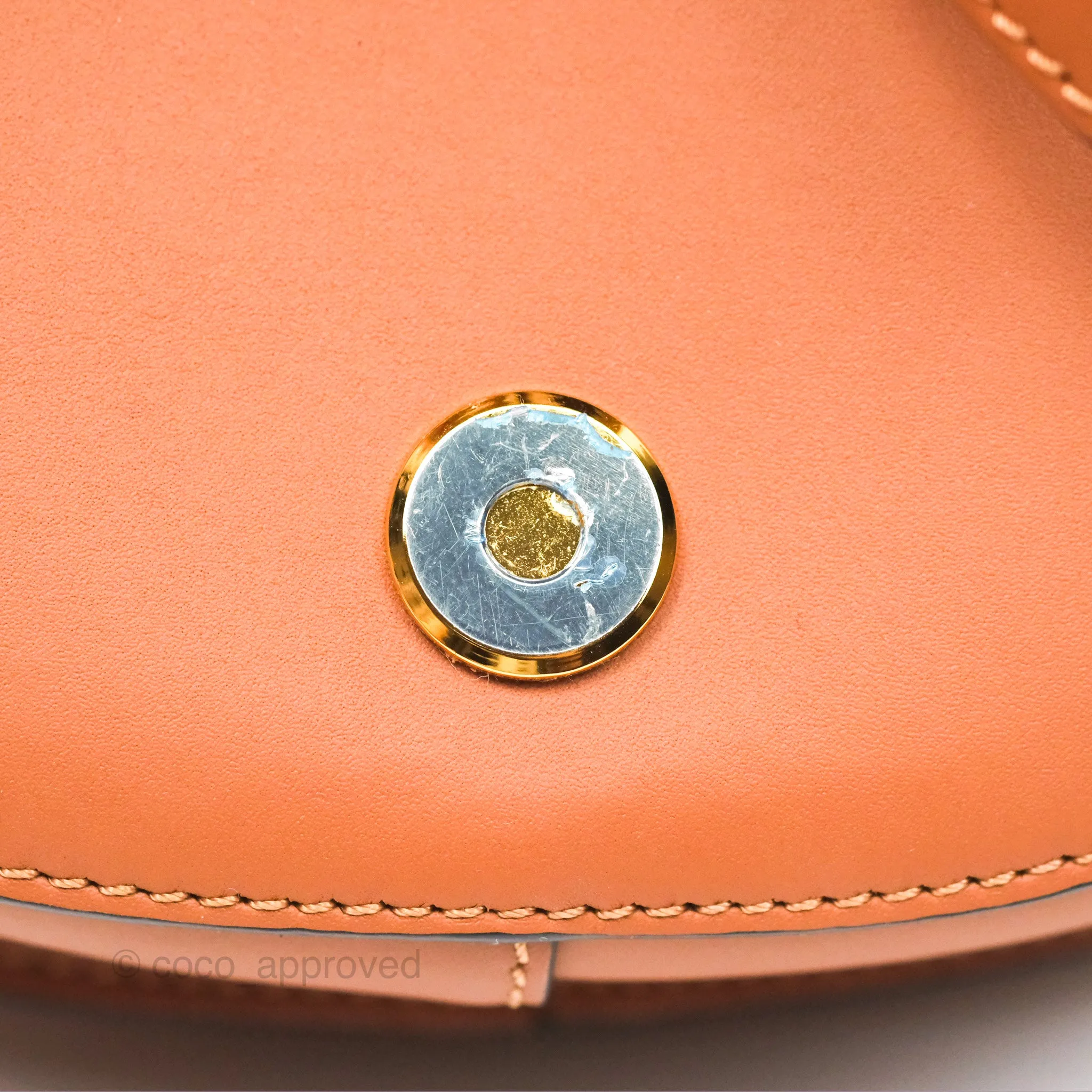 Loewe Mini Gate Dual Bag in Soft Calfskin & Jacquard Strap Tan