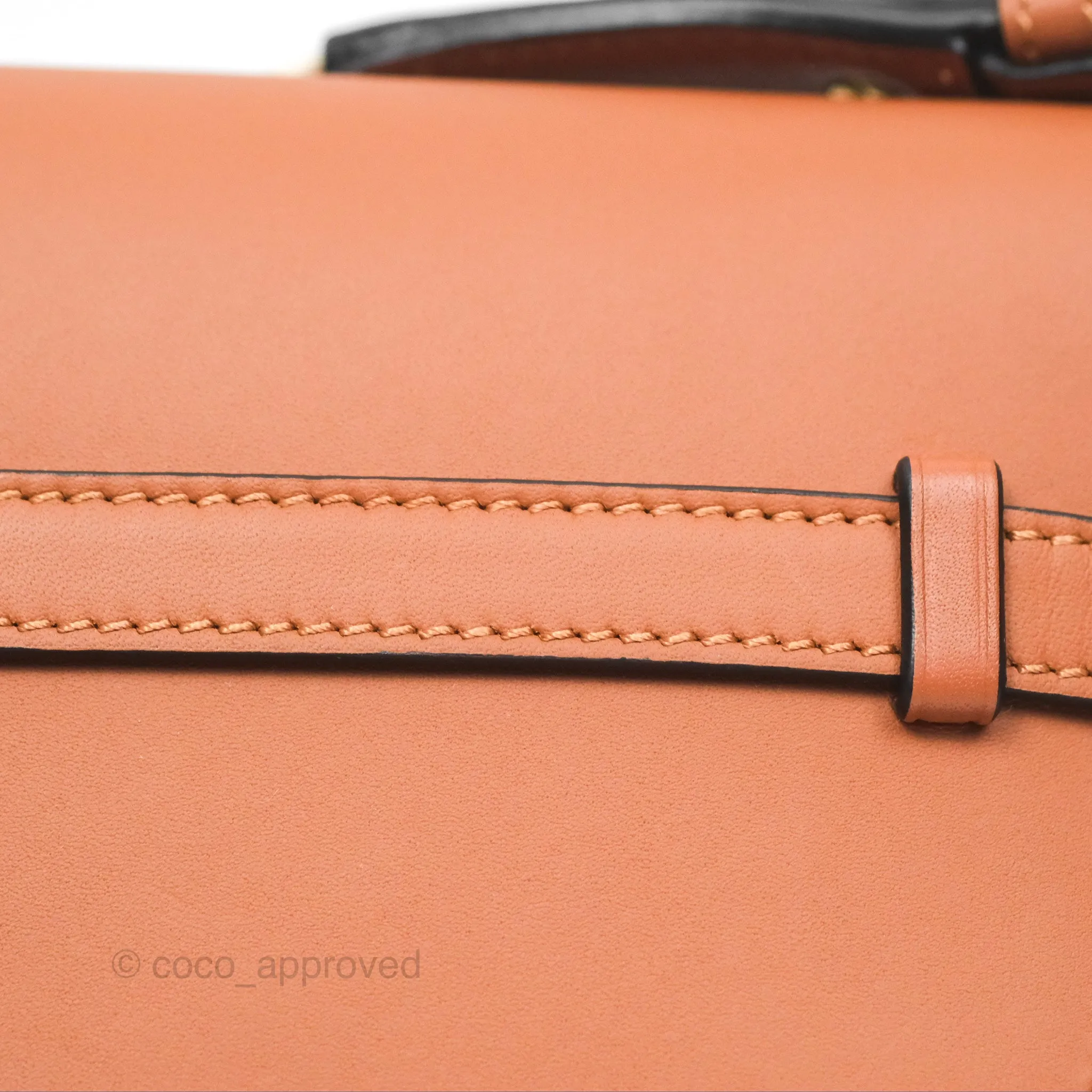 Loewe Mini Gate Dual Bag in Soft Calfskin & Jacquard Strap Tan