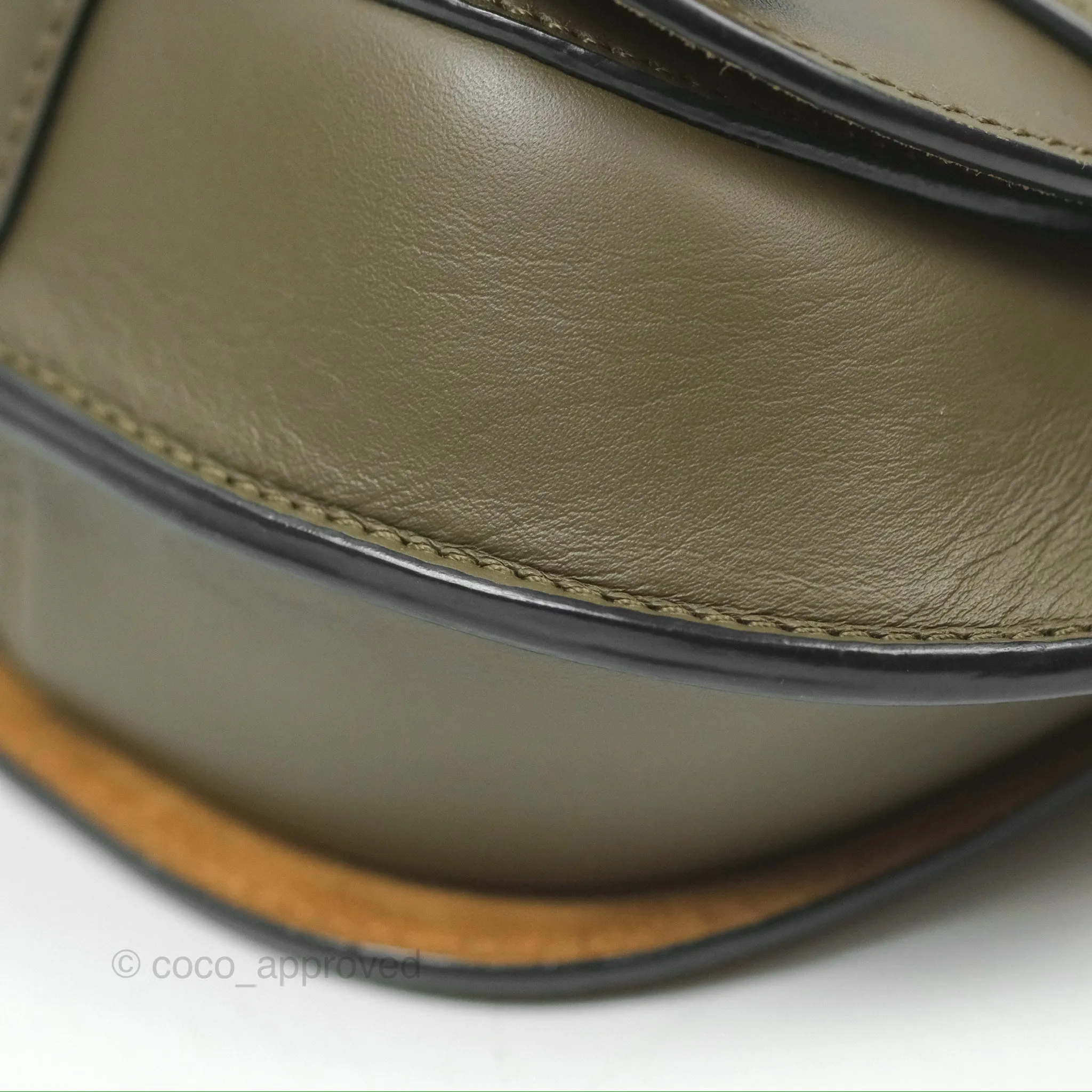 Loewe Mini Gate Dual Bag Soft Calfskin & Jacquard Strap Autumn Green