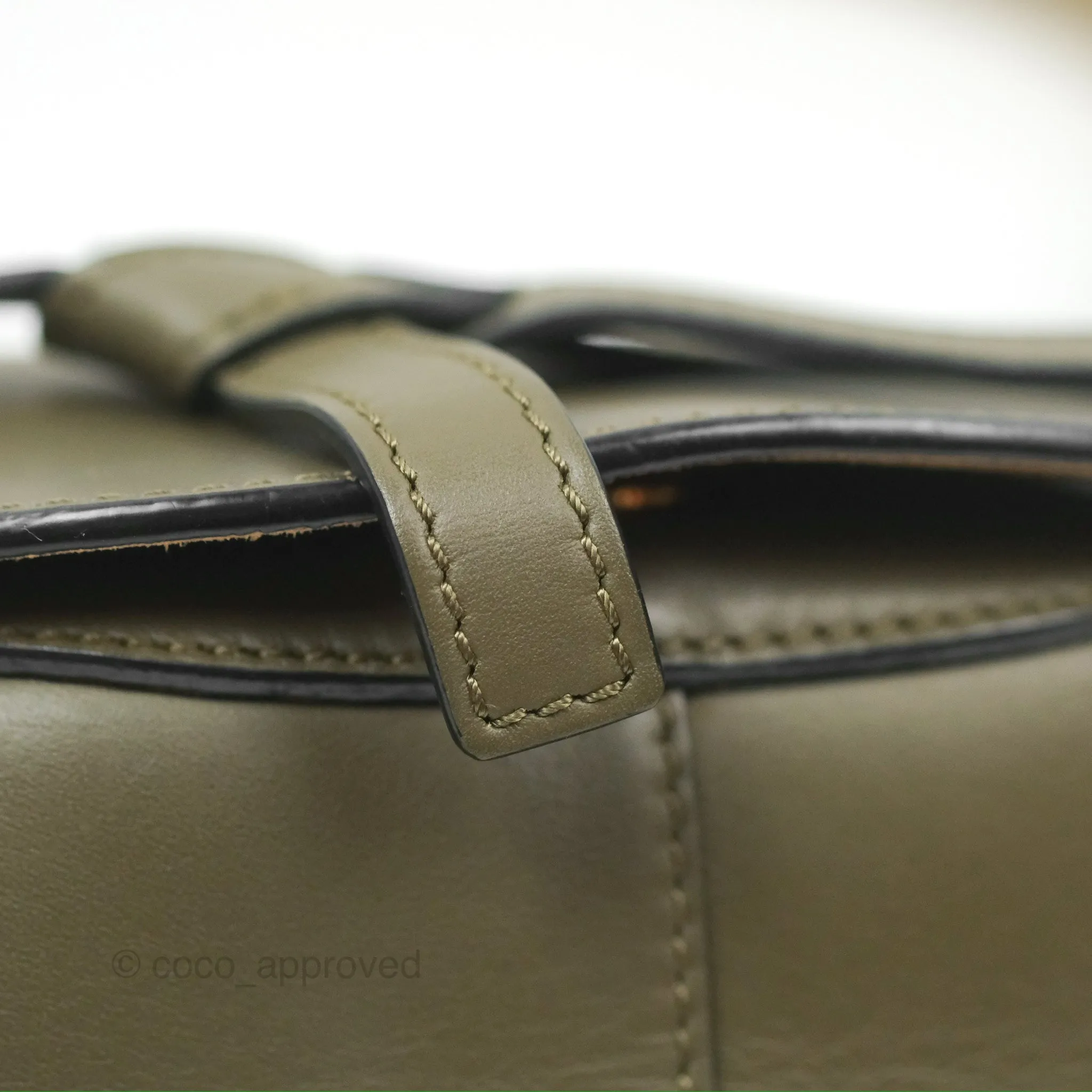 Loewe Mini Gate Dual Bag Soft Calfskin & Jacquard Strap Autumn Green