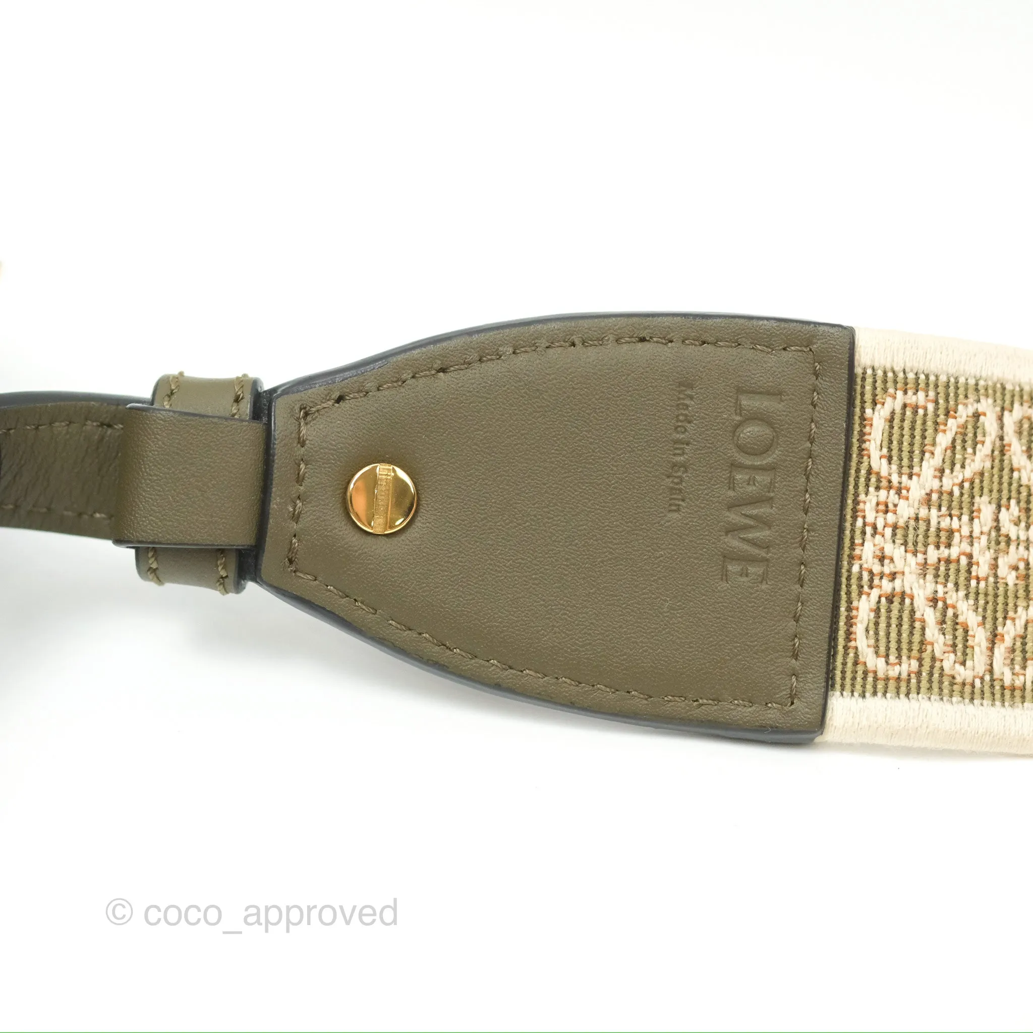 Loewe Mini Gate Dual Bag Soft Calfskin & Jacquard Strap Autumn Green
