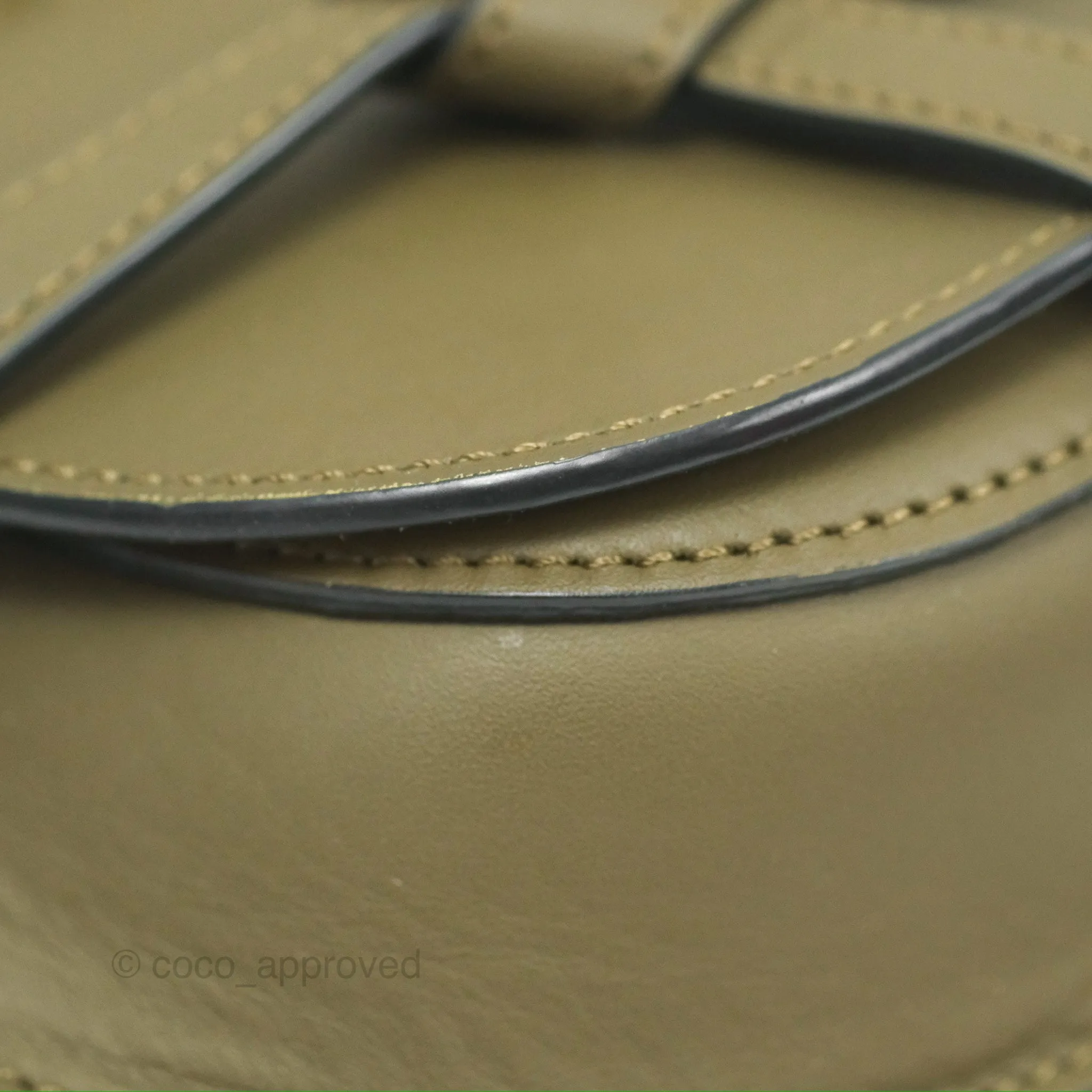 Loewe Mini Gate Dual Bag Soft Calfskin & Jacquard Strap Autumn Green