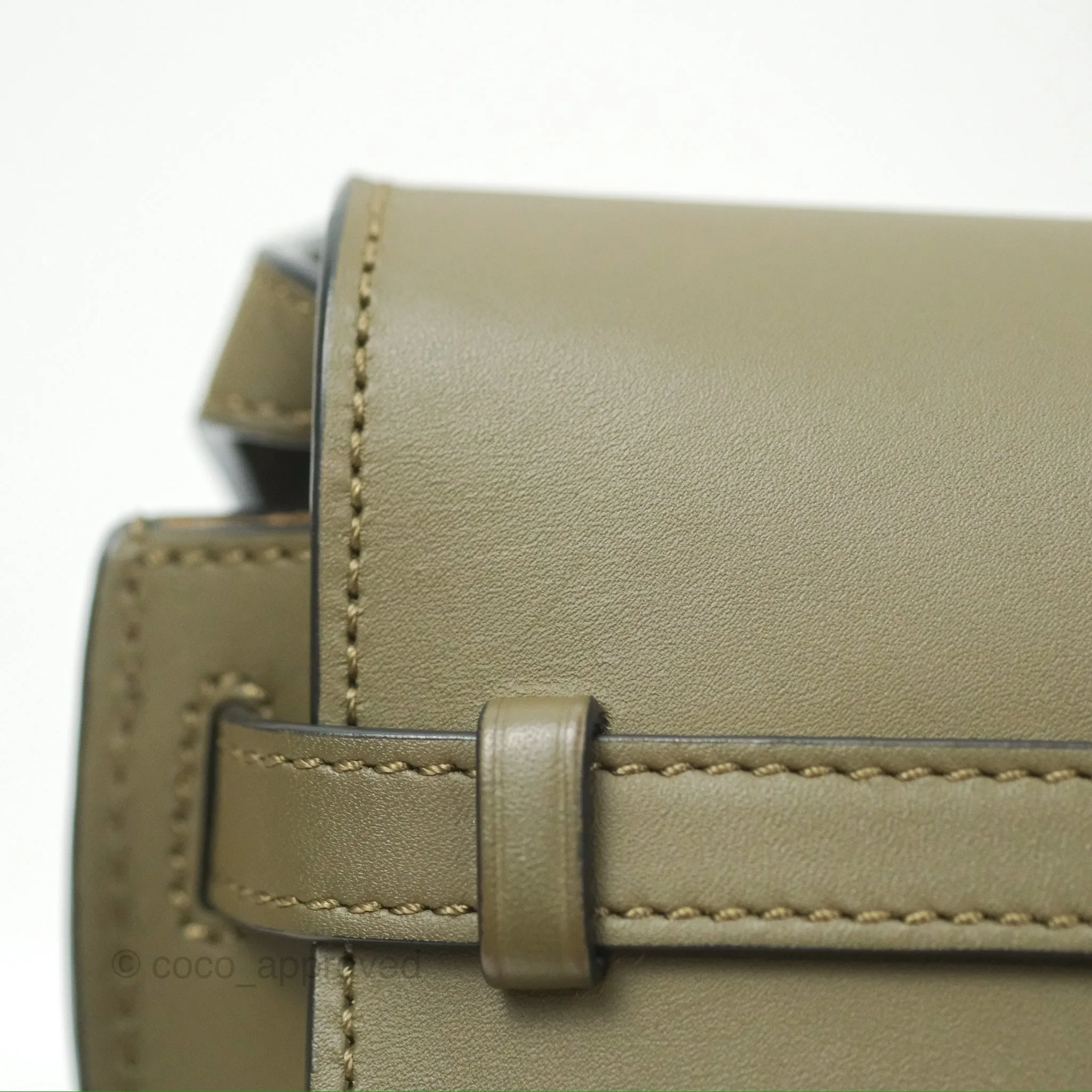 Loewe Mini Gate Dual Bag Soft Calfskin & Jacquard Strap Autumn Green