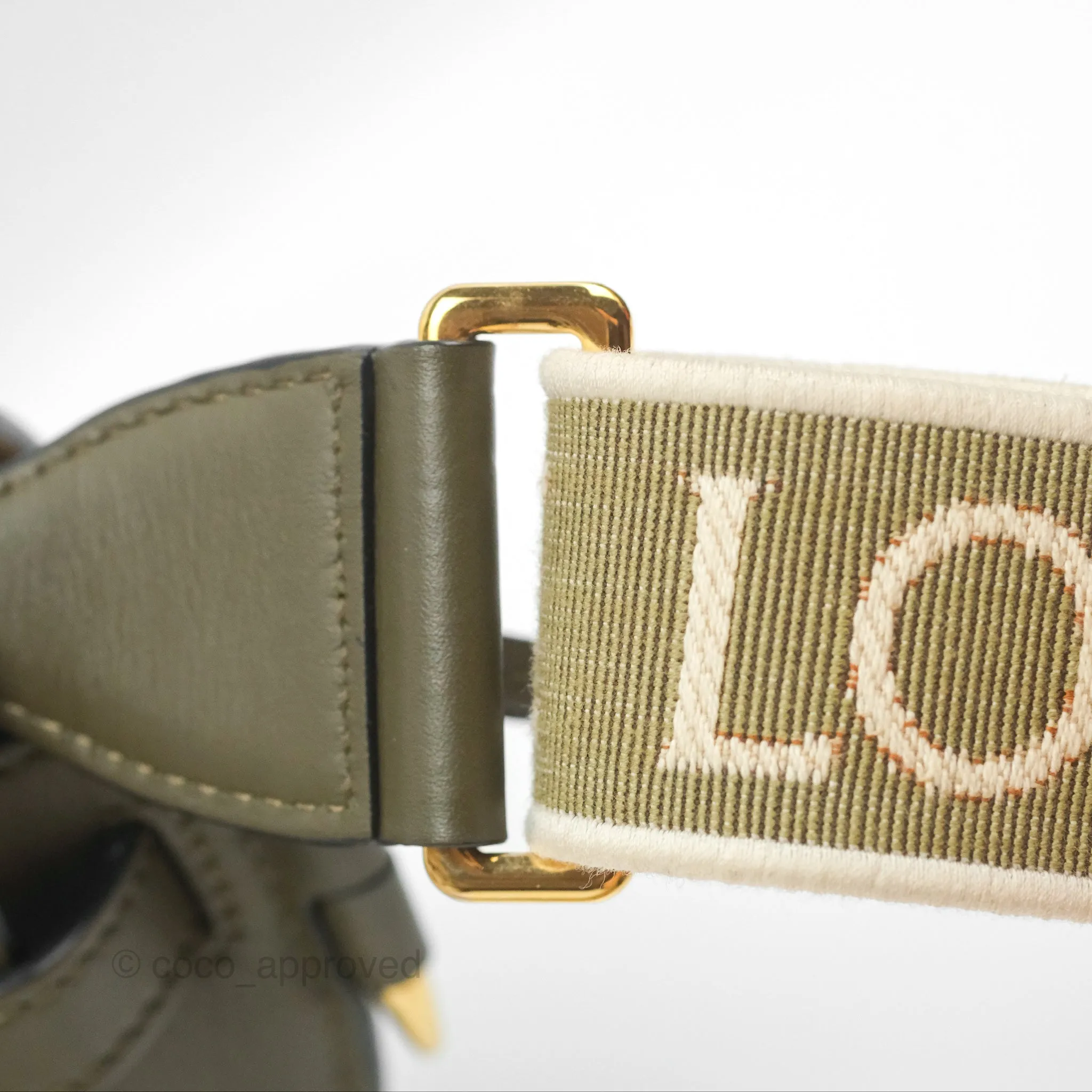 Loewe Mini Gate Dual Bag Soft Calfskin & Jacquard Strap Autumn Green