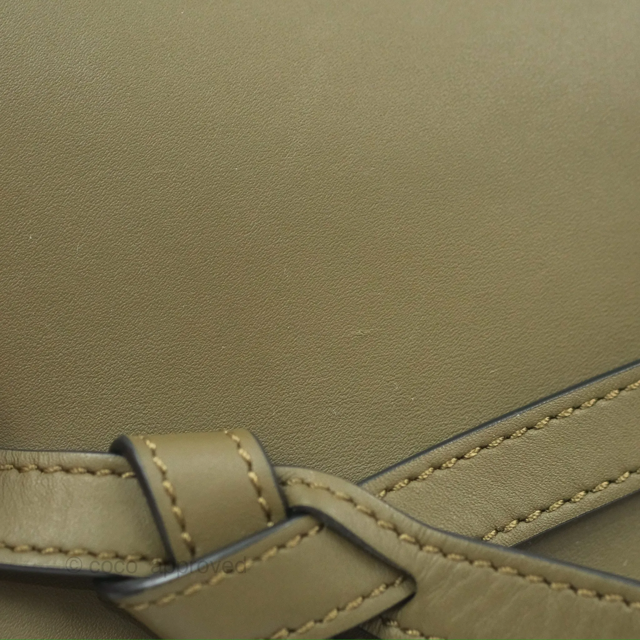 Loewe Mini Gate Dual Bag Soft Calfskin & Jacquard Strap Autumn Green