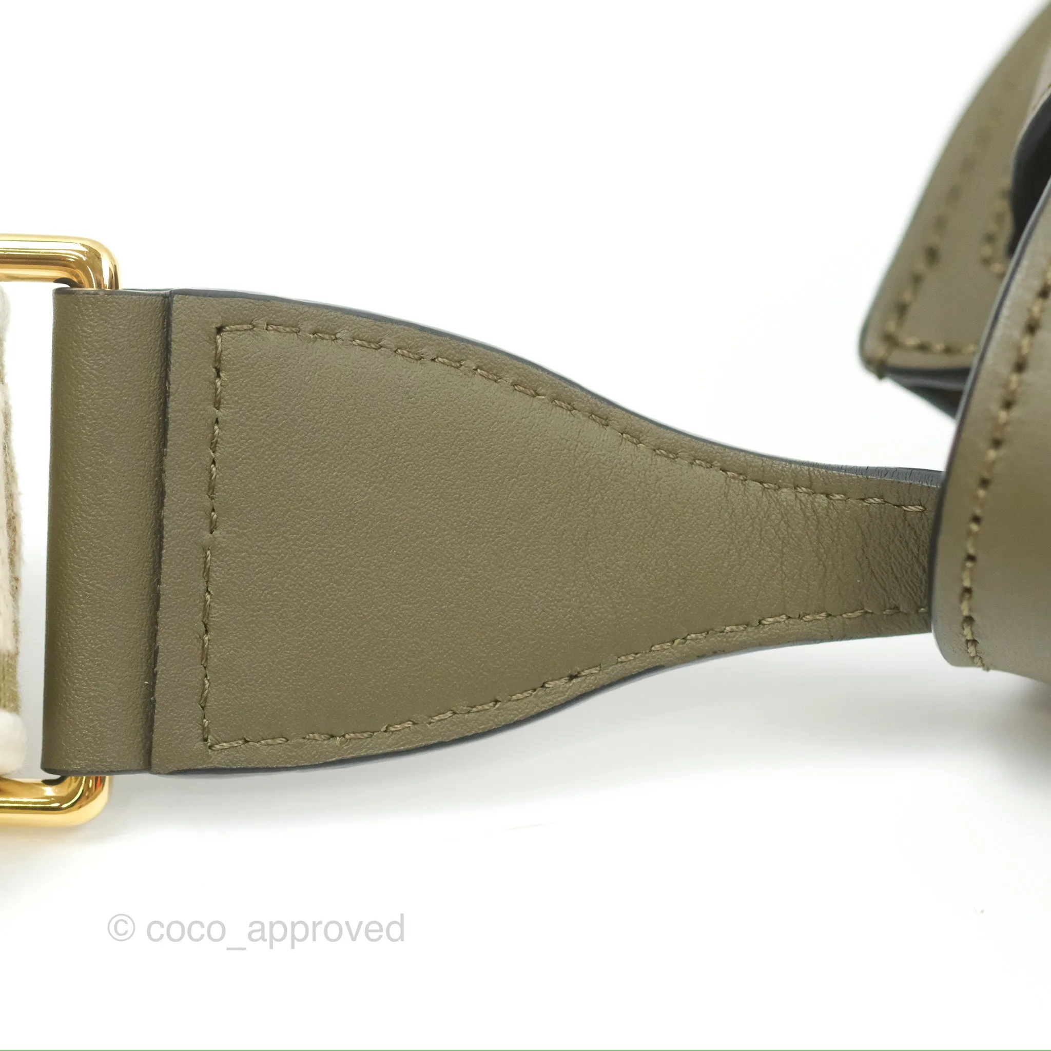 Loewe Mini Gate Dual Bag Soft Calfskin & Jacquard Strap Autumn Green