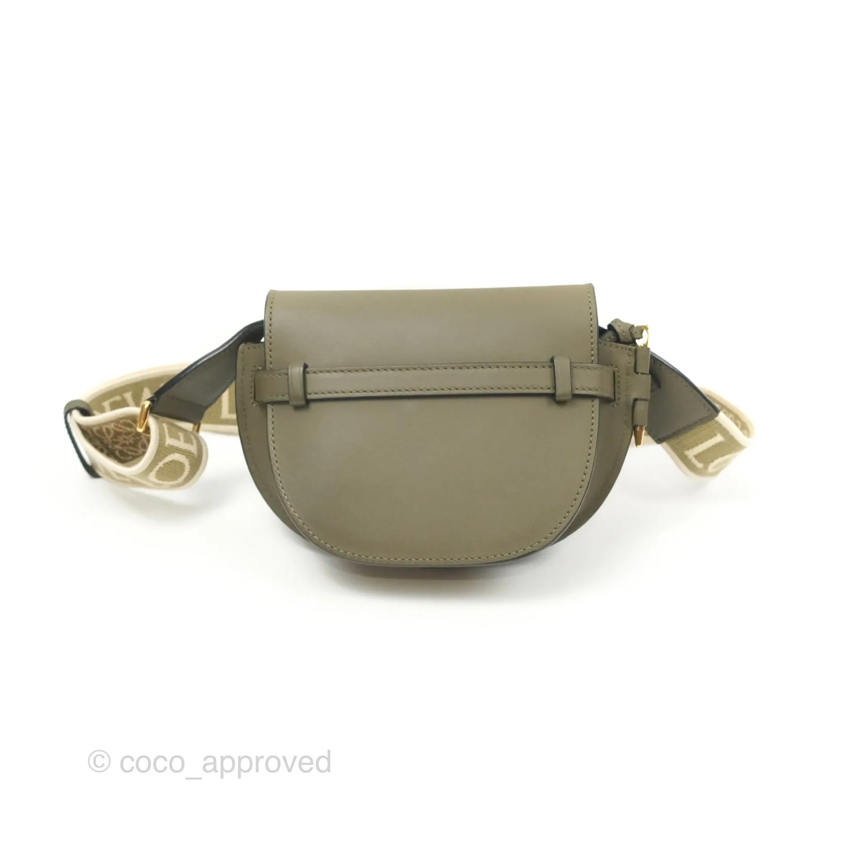 Loewe Mini Gate Dual Bag Soft Calfskin & Jacquard Strap Autumn Green