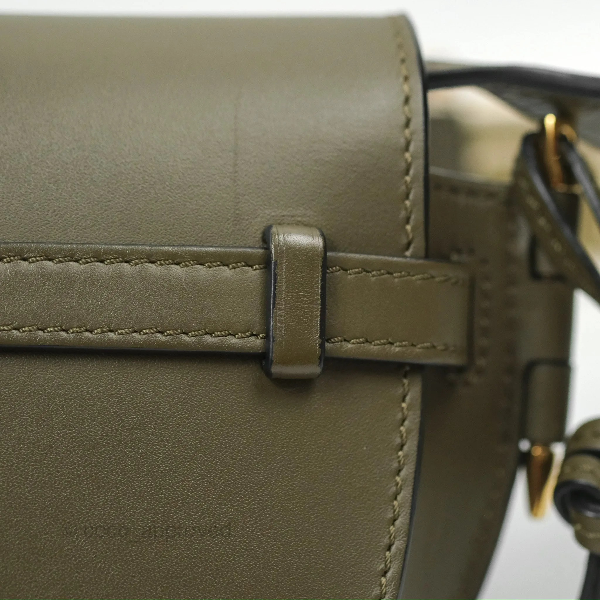 Loewe Mini Gate Dual Bag Soft Calfskin & Jacquard Strap Autumn Green