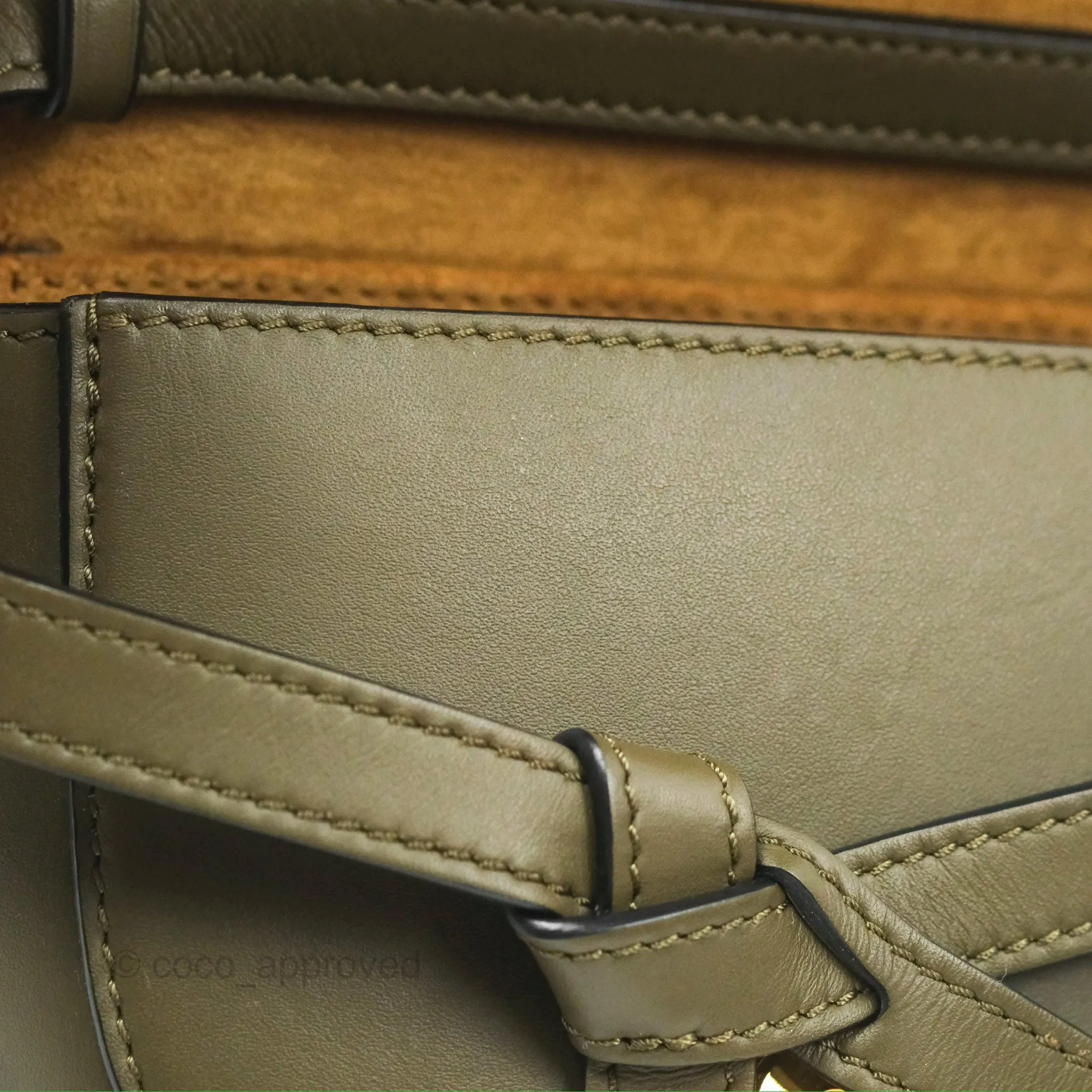 Loewe Mini Gate Dual Bag Soft Calfskin & Jacquard Strap Autumn Green