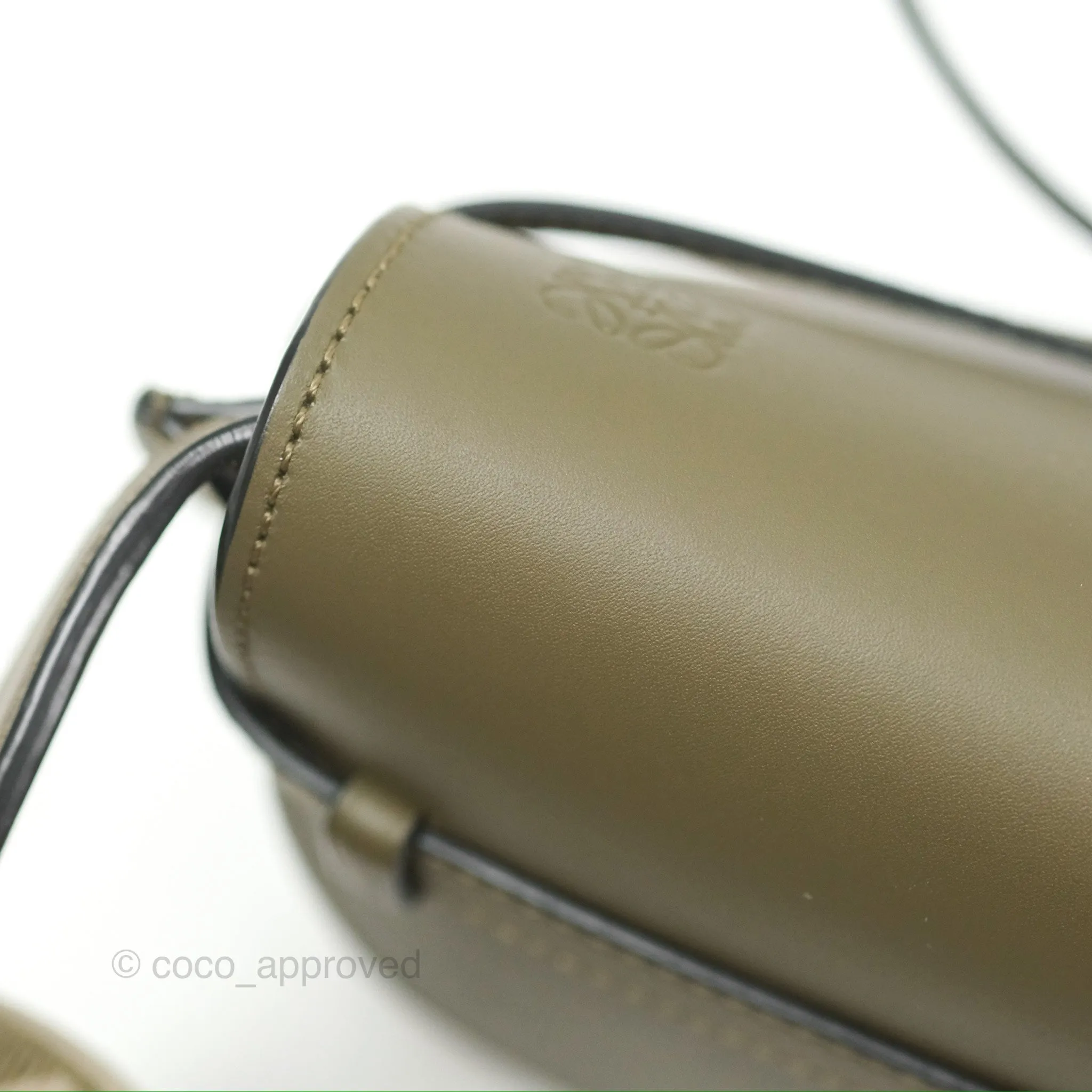 Loewe Mini Gate Dual Bag Soft Calfskin & Jacquard Strap Autumn Green