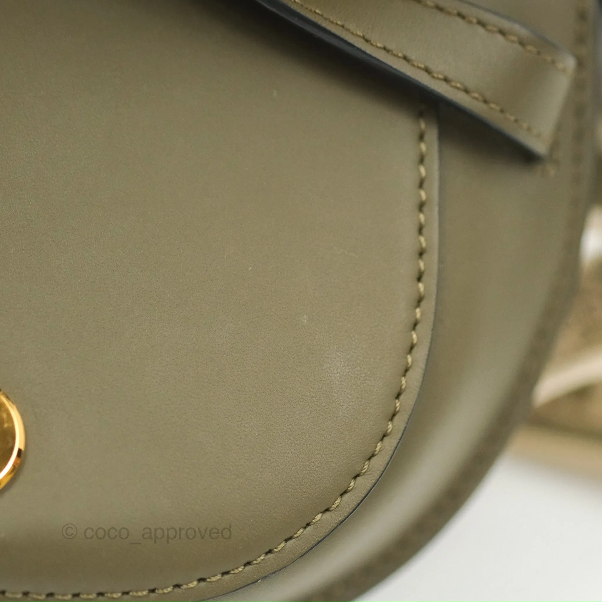Loewe Mini Gate Dual Bag Soft Calfskin & Jacquard Strap Autumn Green