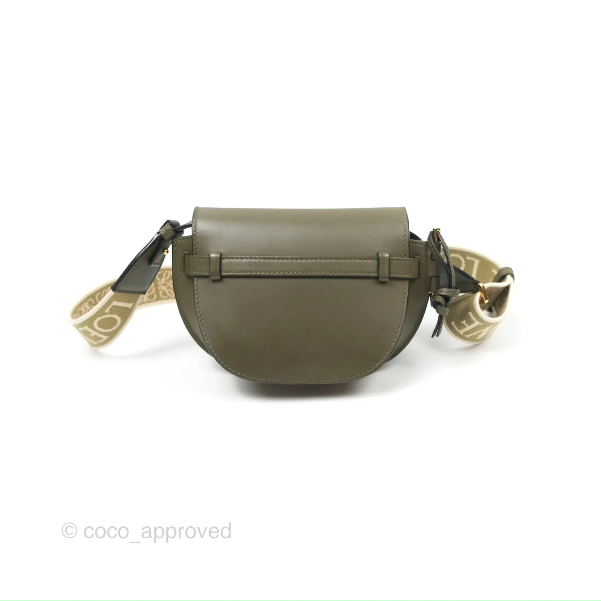 Loewe Mini Gate Dual Bag Soft Calfskin & Jacquard Strap Autumn Green