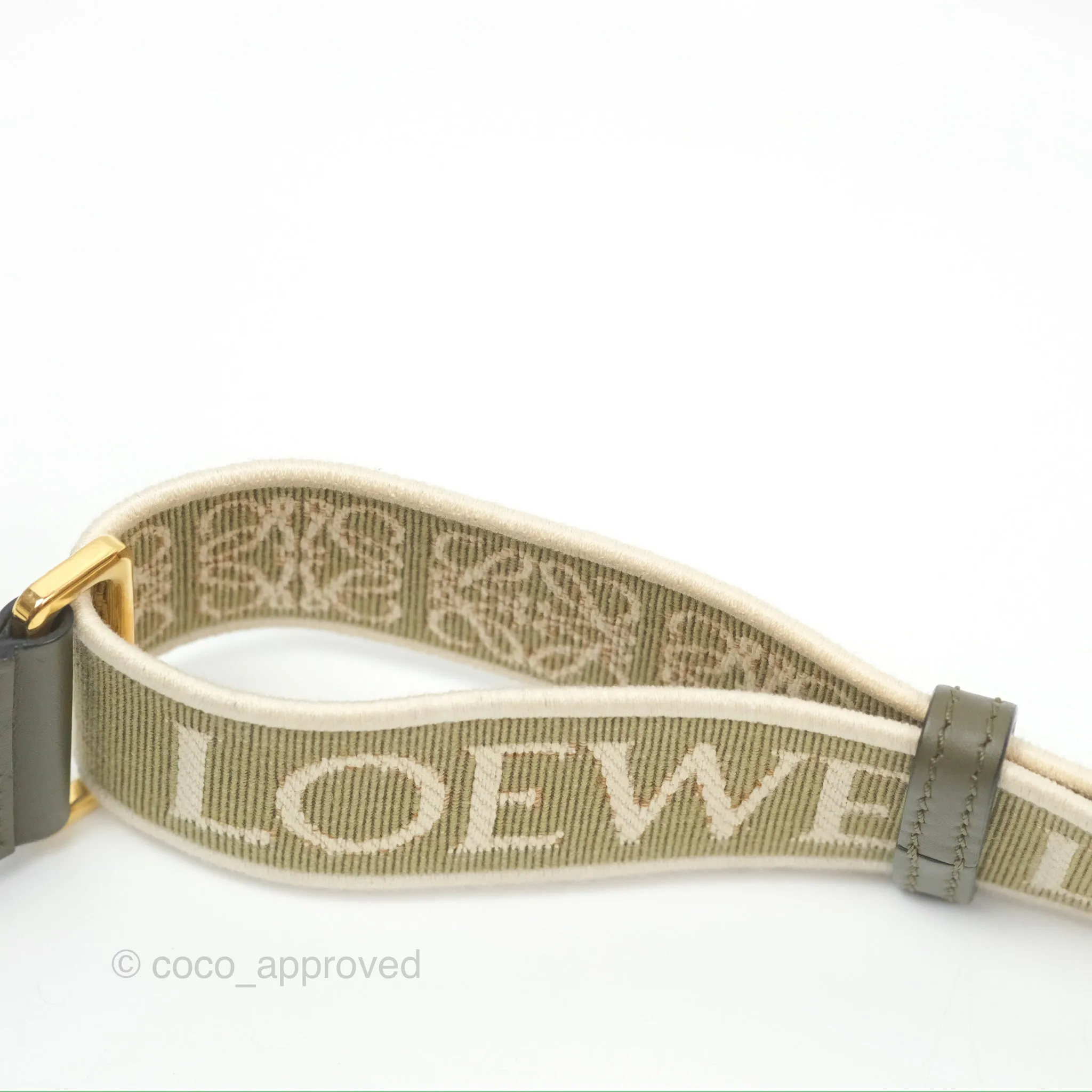 Loewe Mini Gate Dual Bag Soft Calfskin & Jacquard Strap Autumn Green