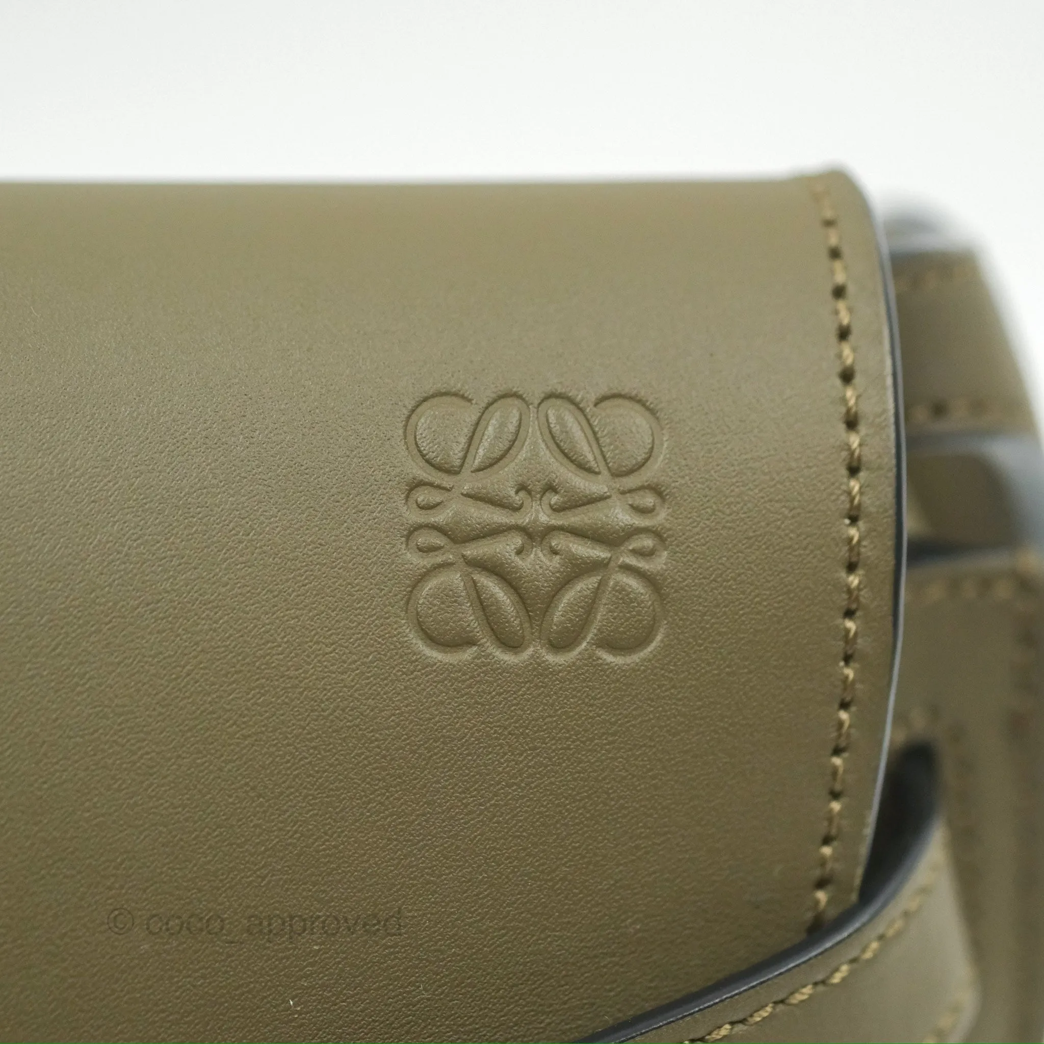 Loewe Mini Gate Dual Bag Soft Calfskin & Jacquard Strap Autumn Green