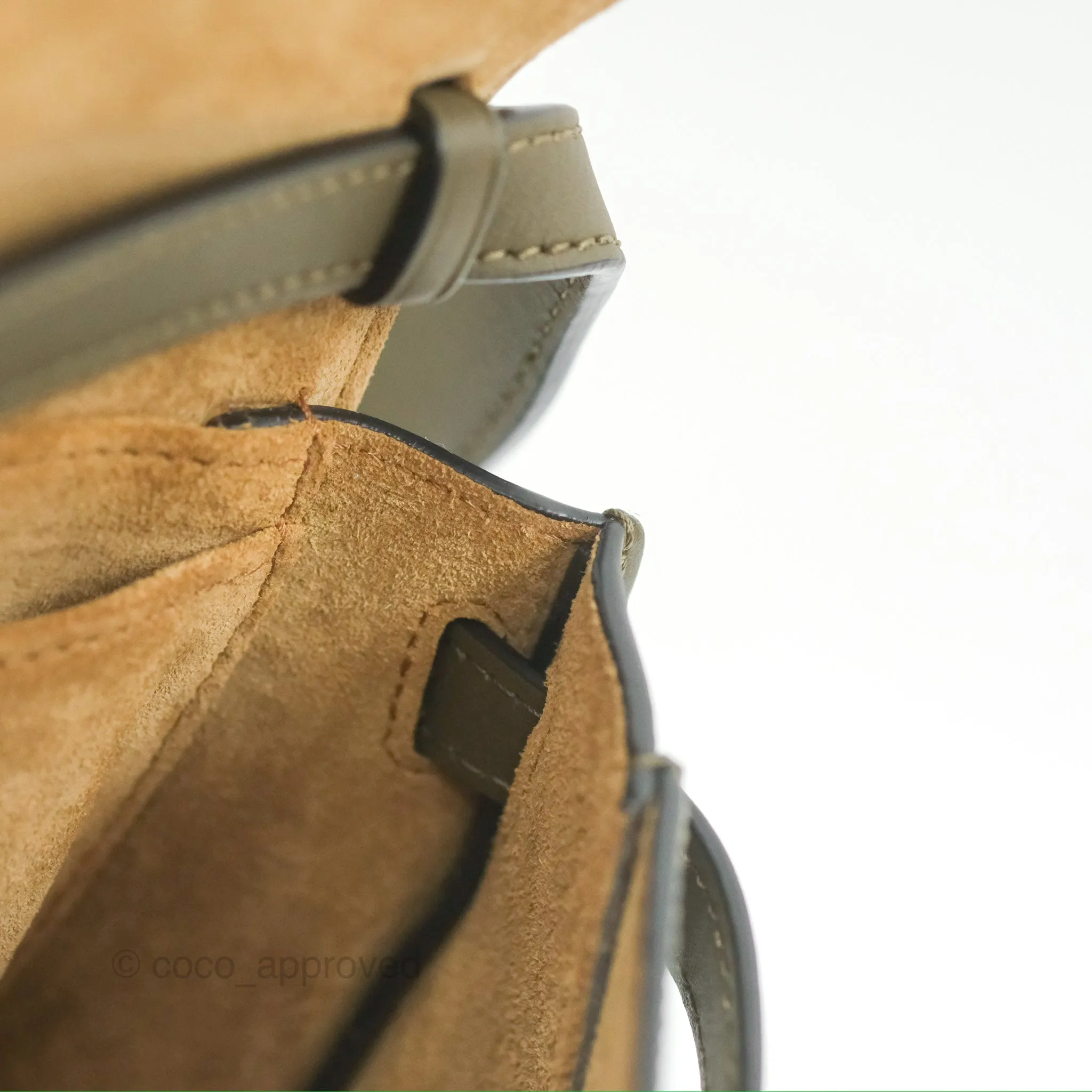 Loewe Mini Gate Dual Bag Soft Calfskin & Jacquard Strap Autumn Green