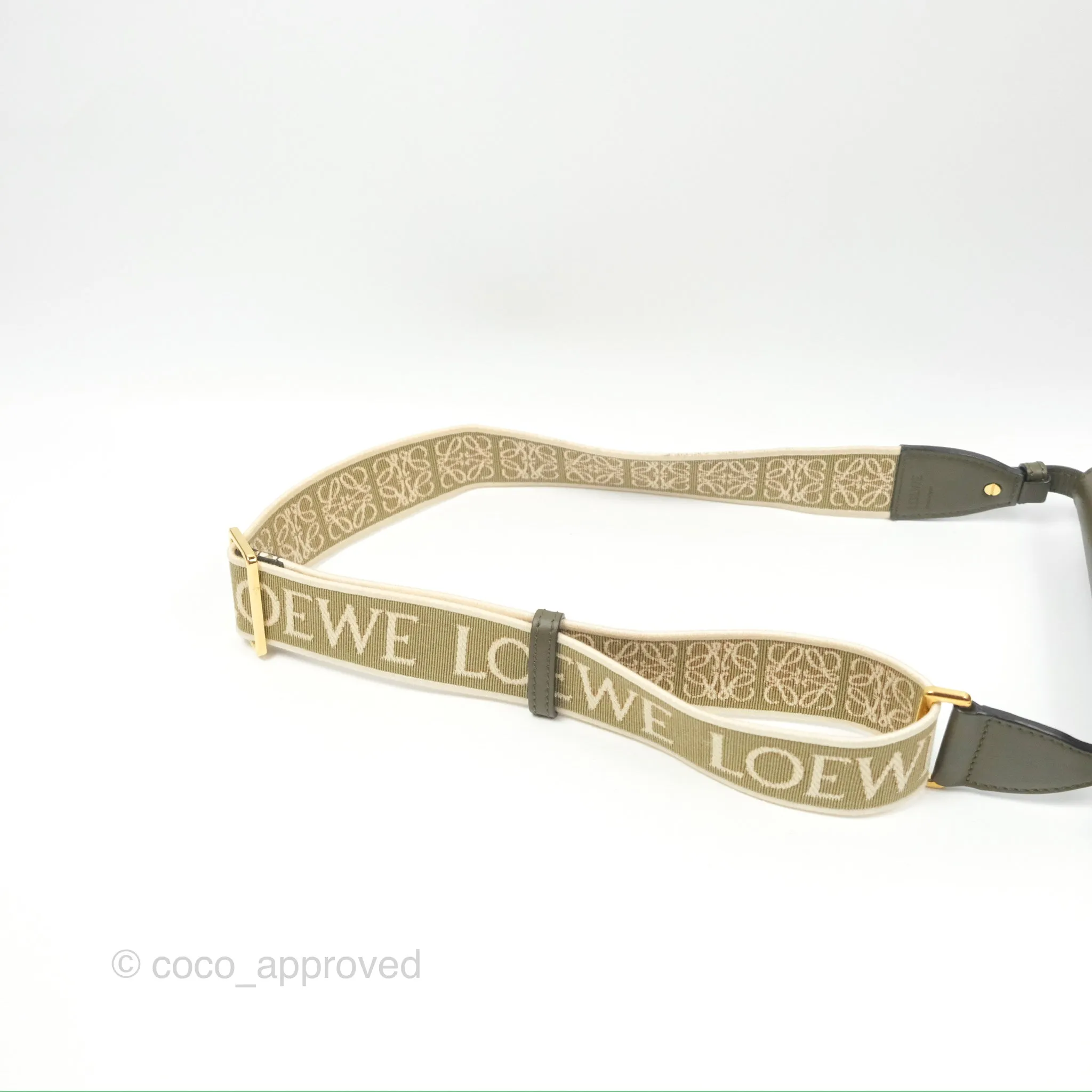 Loewe Mini Gate Dual Bag Soft Calfskin & Jacquard Strap Autumn Green