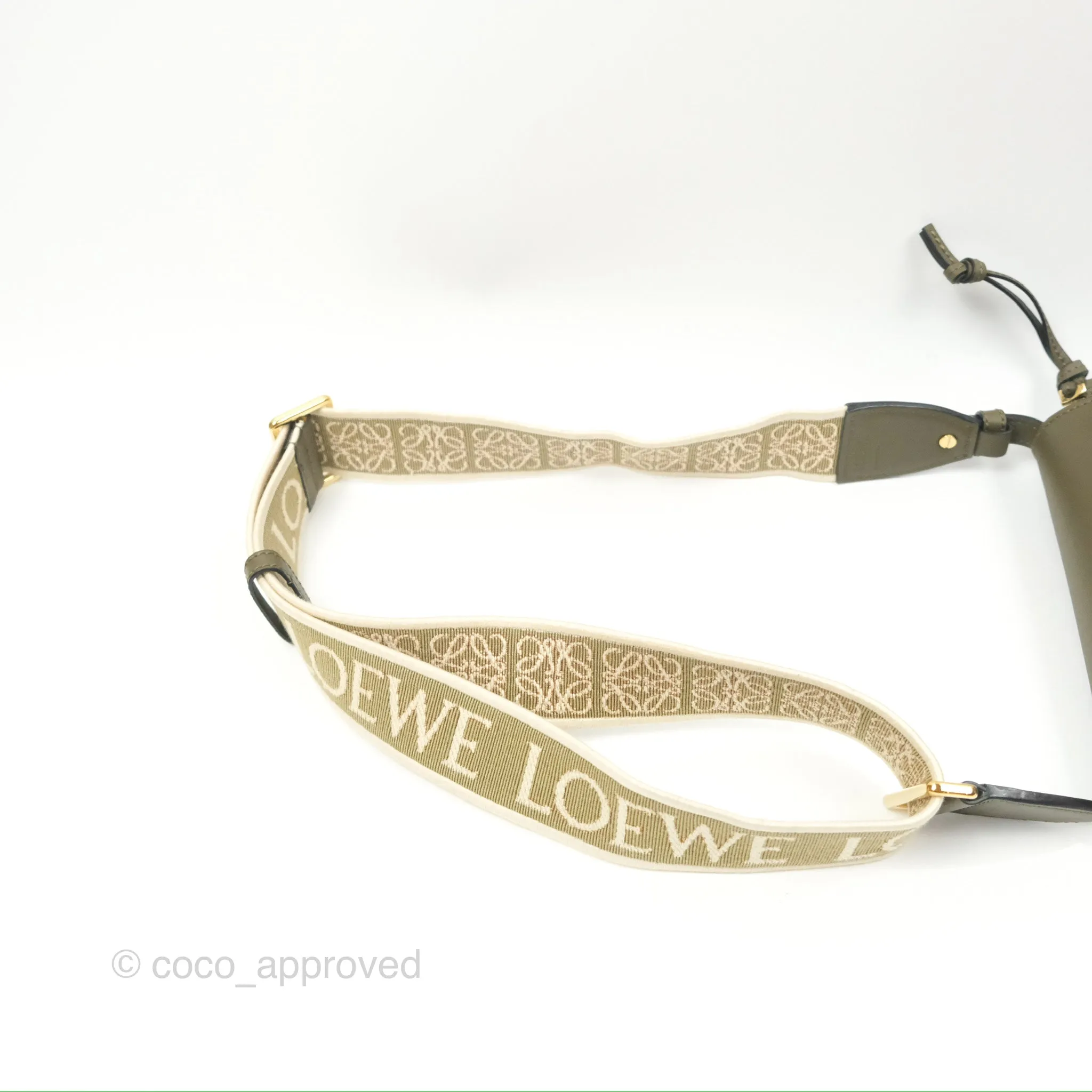 Loewe Mini Gate Dual Bag Soft Calfskin & Jacquard Strap Autumn Green
