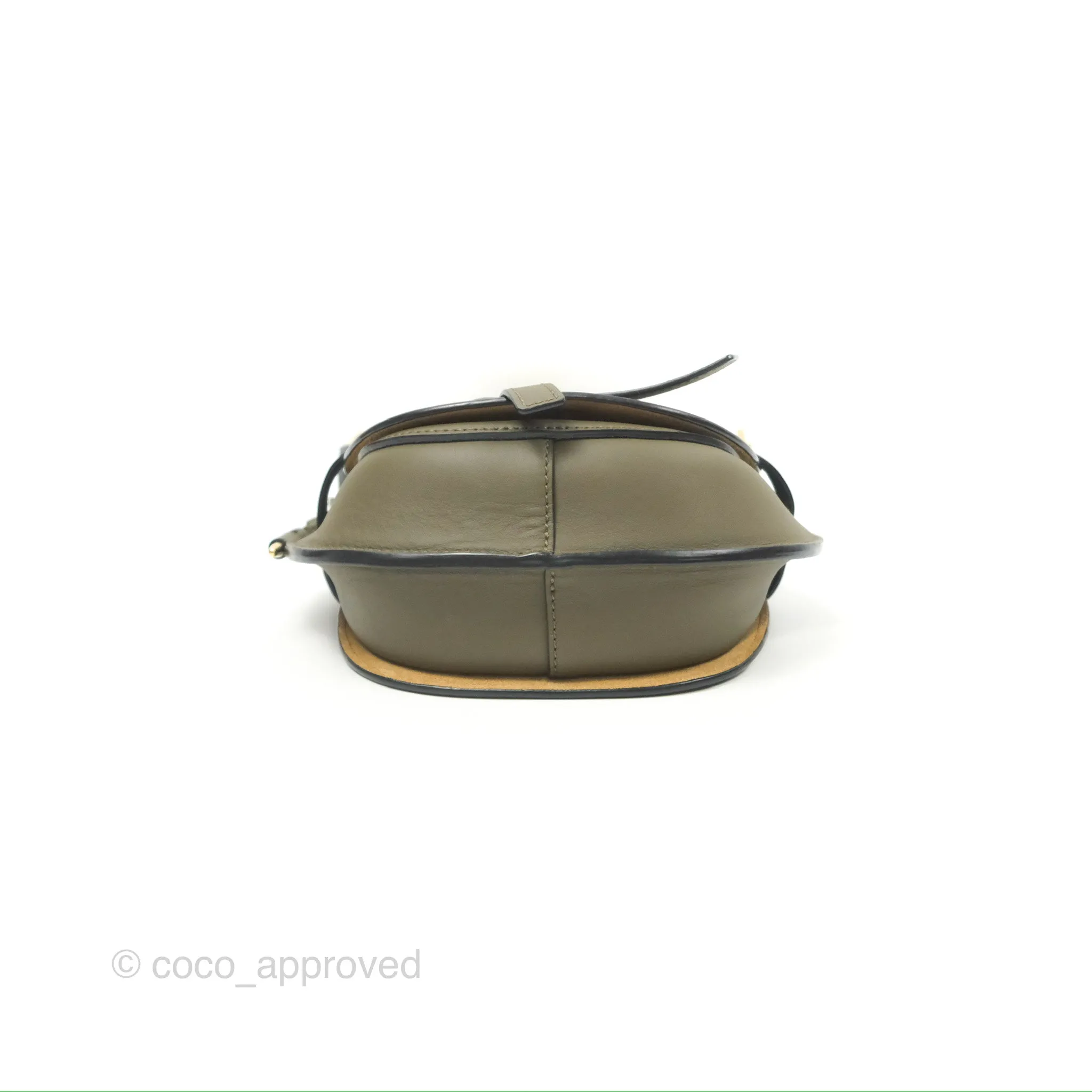 Loewe Mini Gate Dual Bag Soft Calfskin & Jacquard Strap Autumn Green