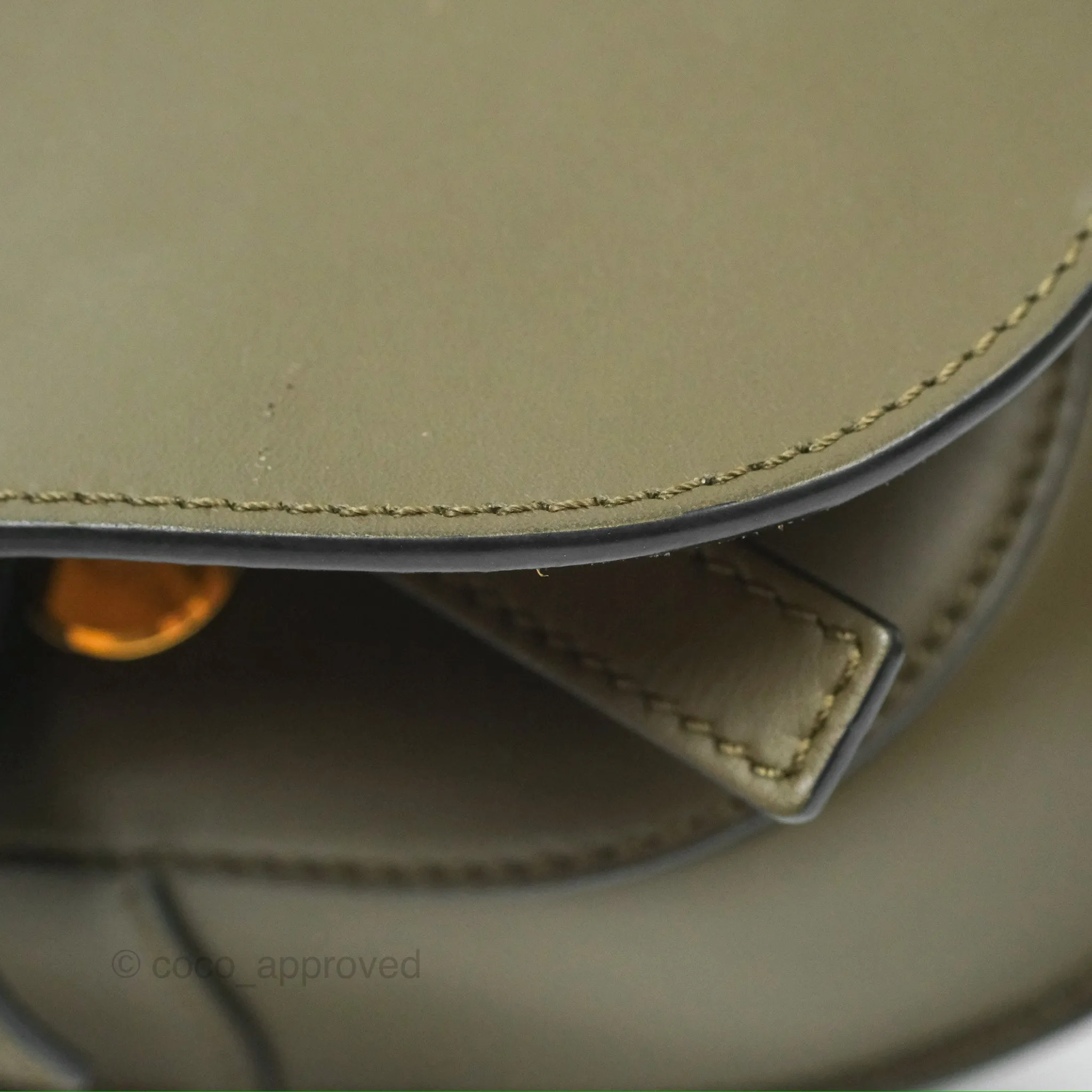 Loewe Mini Gate Dual Bag Soft Calfskin & Jacquard Strap Autumn Green